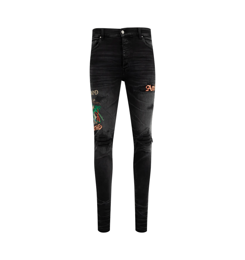 o1h1sh11225 Ma Cement Trasher Skinny Jean in Black