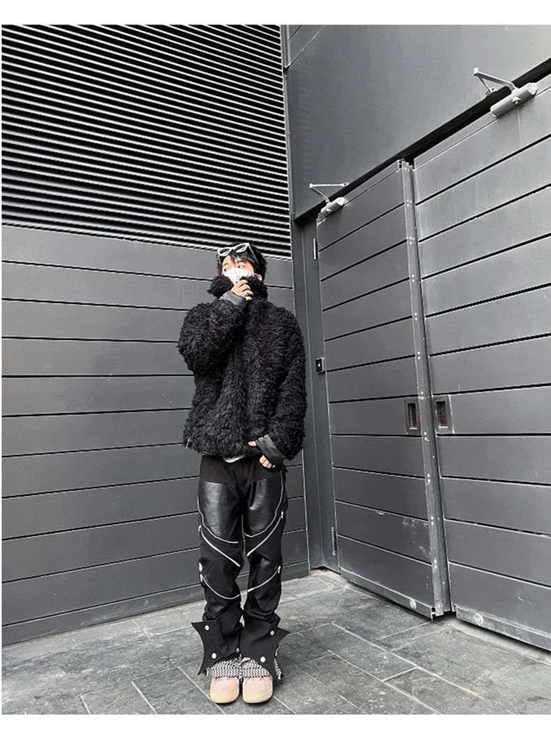 Designer × Vintage Patchwork Faux Multiple Zippers Jeans Trousers Leather Pants Size US 30 / EU 46 - 6 Thumbnail