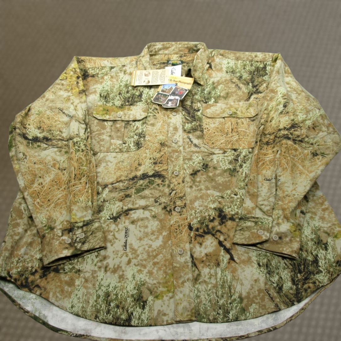 Vintage Cabela's Shirt Mens 2XL Tan Camo ZONZ Western 7 Button Long Sleeve Hunting NEW Size US XXL / EU 58 / 5 - 1 Thumbnail