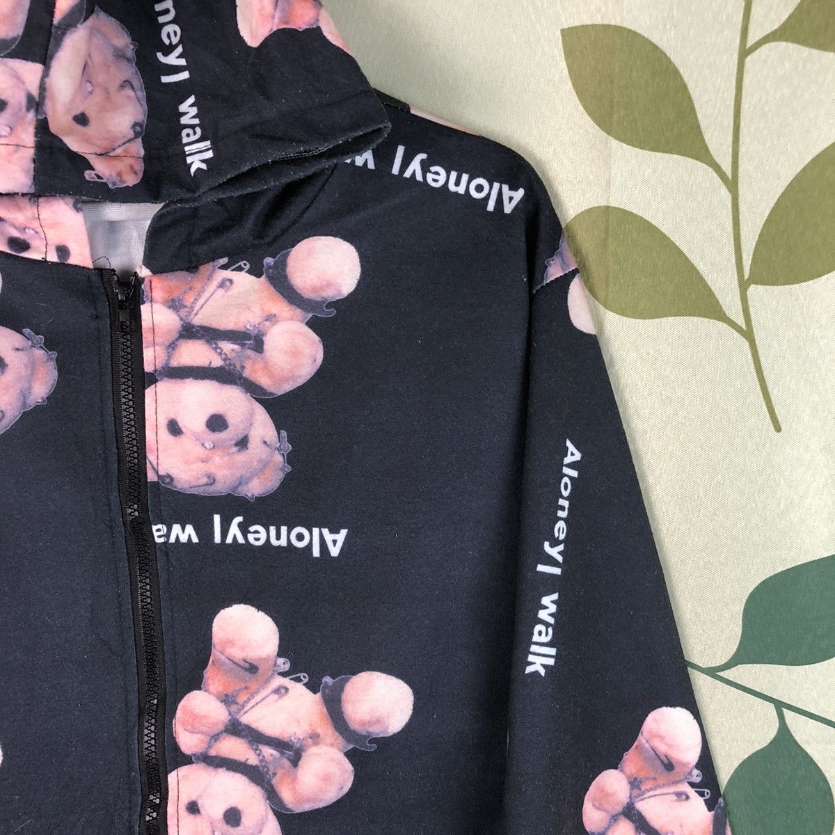 Japanese Brand × Vintage Full print teddy bear A Lonely I Wake Black Hoodie #7465 Size M / US 6-8 / IT 42-44 - 10 Thumbnail