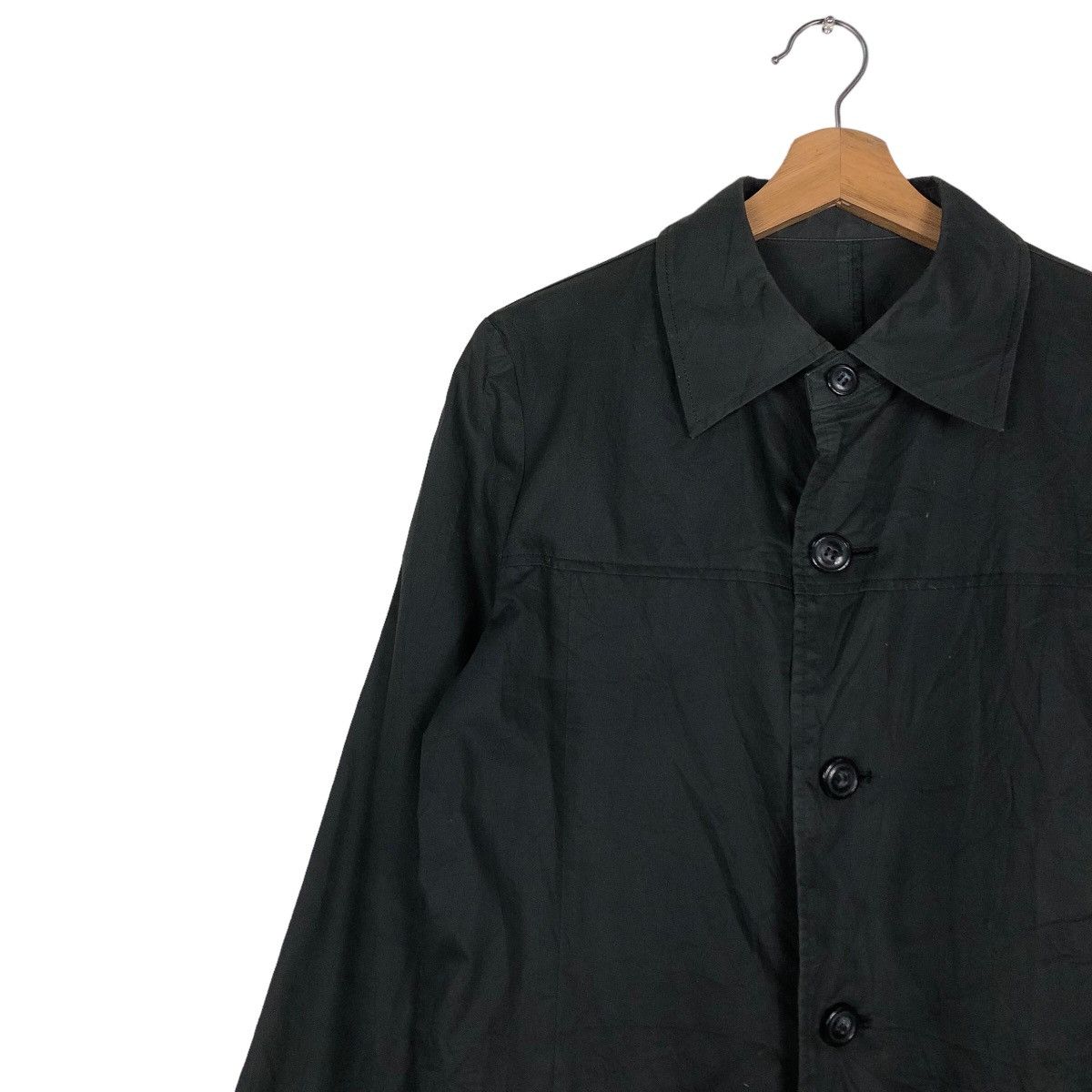 Issey Miyake Rich Black Long Jacket Double Collar Sunao Kiwahara IS Japan Size US M / EU 48-50 / 2 - 7 Thumbnail