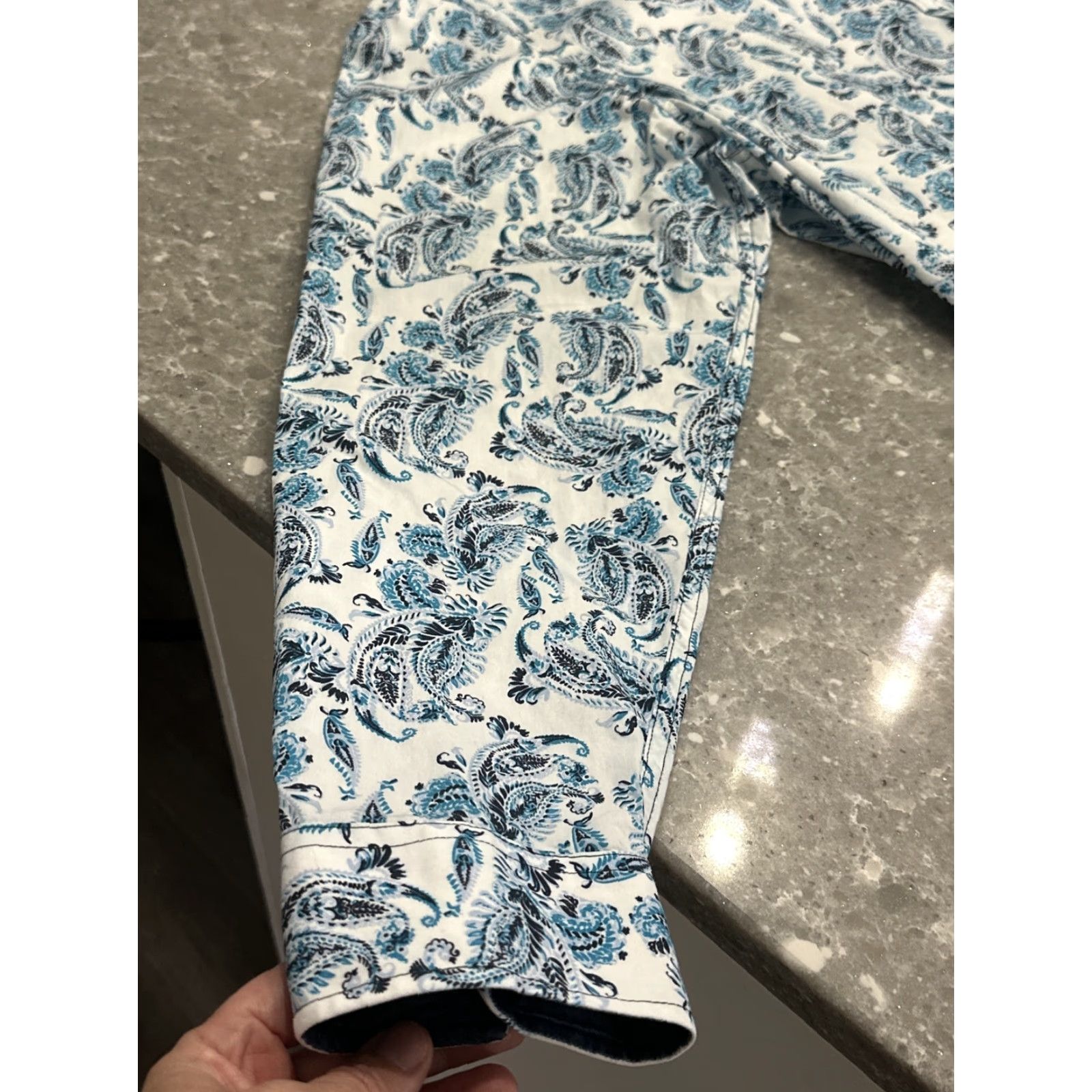 Cody James Cody James Core Button Up Shirt 2XL Paisley Western Regular Fit 100% Cotton Blue Button-Down Collar Mens Shirt Size US XXL / EU 58 / 5 - 6 Thumbnail