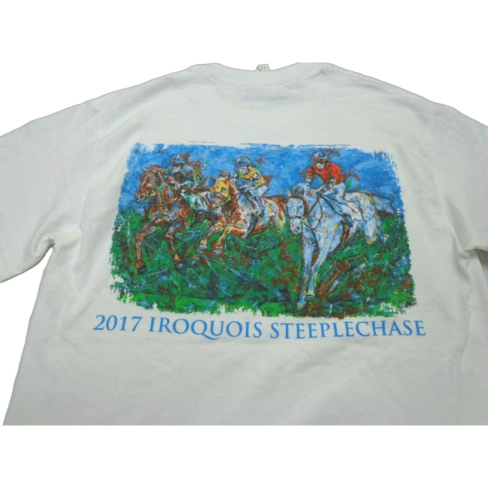 Gildan Iroquois Steeplechase T Shirt Unisex Adults Short Sleeve Size S Yellow Cotton Gildan 2017 Horse Racing Size US S / EU 44-46 / 1 - 1 Thumbnail