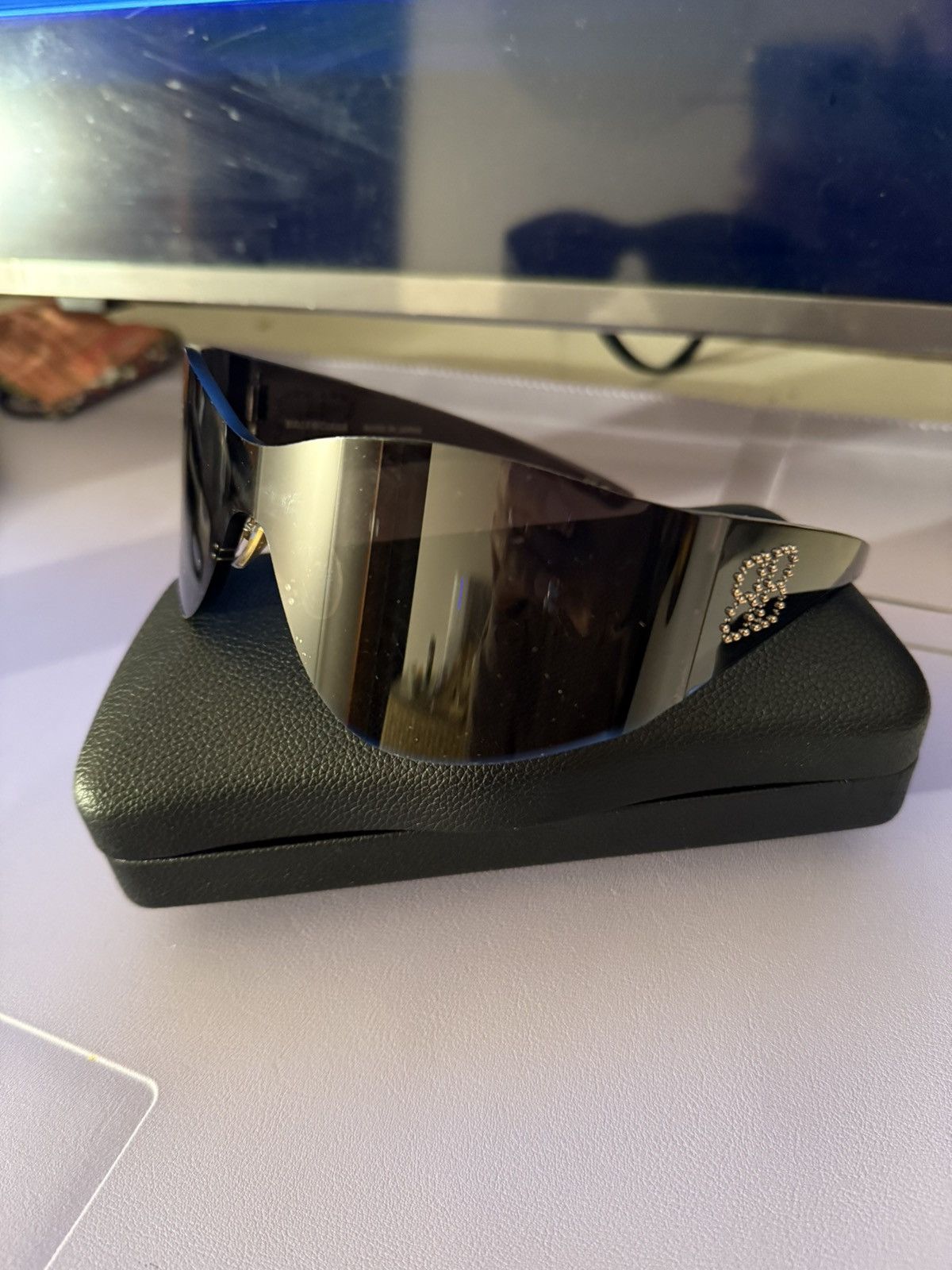 Balenciaga Balenciaga bb gem shield glasses Size ONE SIZE - 2 Thumbnail