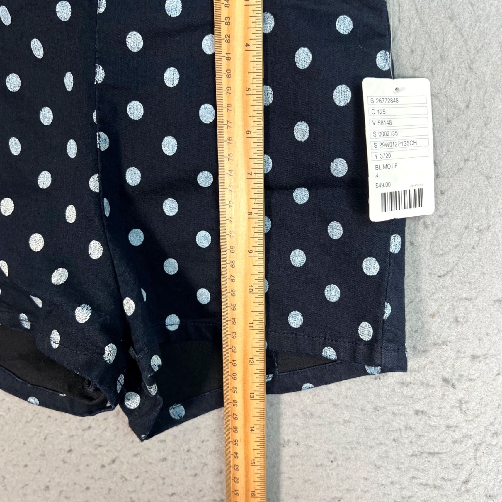 Vintage Kinchi Blue Womens Size 4 Polka Dot High-Waisted Shorts Shirt? Size 27" / US 4 / IT 40 - 6 Thumbnail