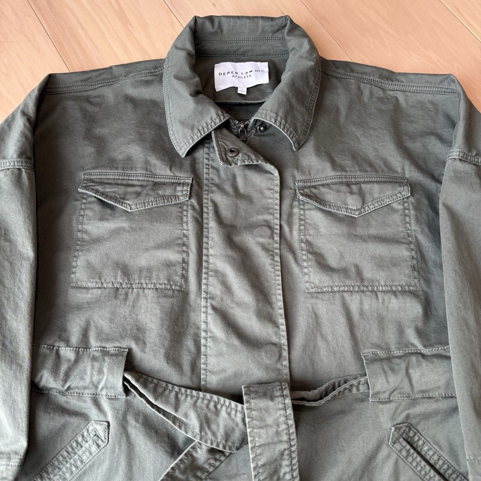 Athleta Athleta Greenwich Jacket Large Green Full Zip Military Size L / US 10 / IT 46 - 3 Thumbnail