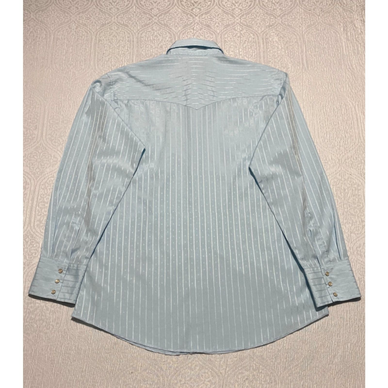 Wrangler Wrangler Shirt Men's Large Blue Pearl Snap Casual Western Cowboy Texas Patch Shirt Size US L / EU 52-54 / 3 - 4 Thumbnail