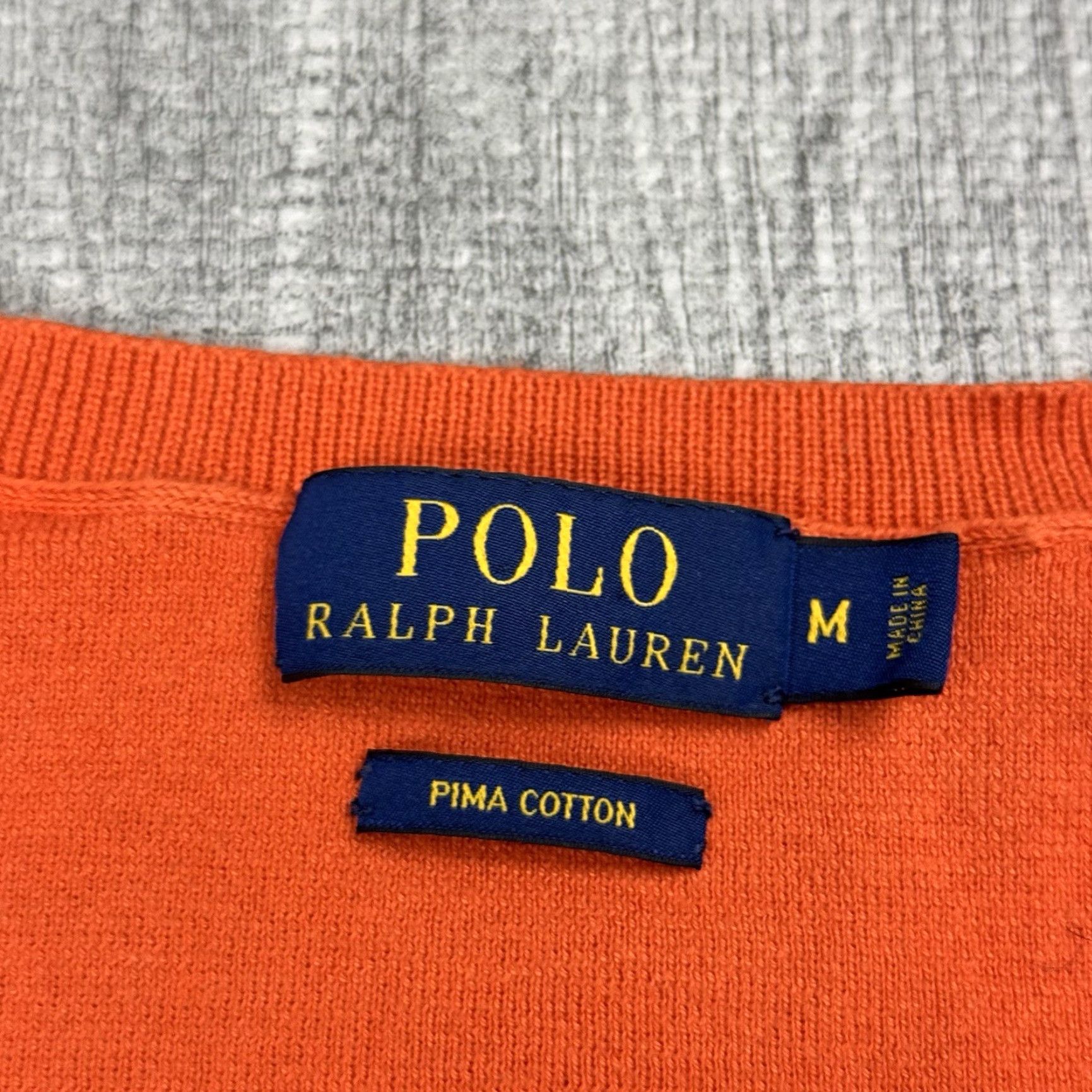 VINTAGE Ralph Lauren Men's Polo V-Neck Sweater 100% Cotton