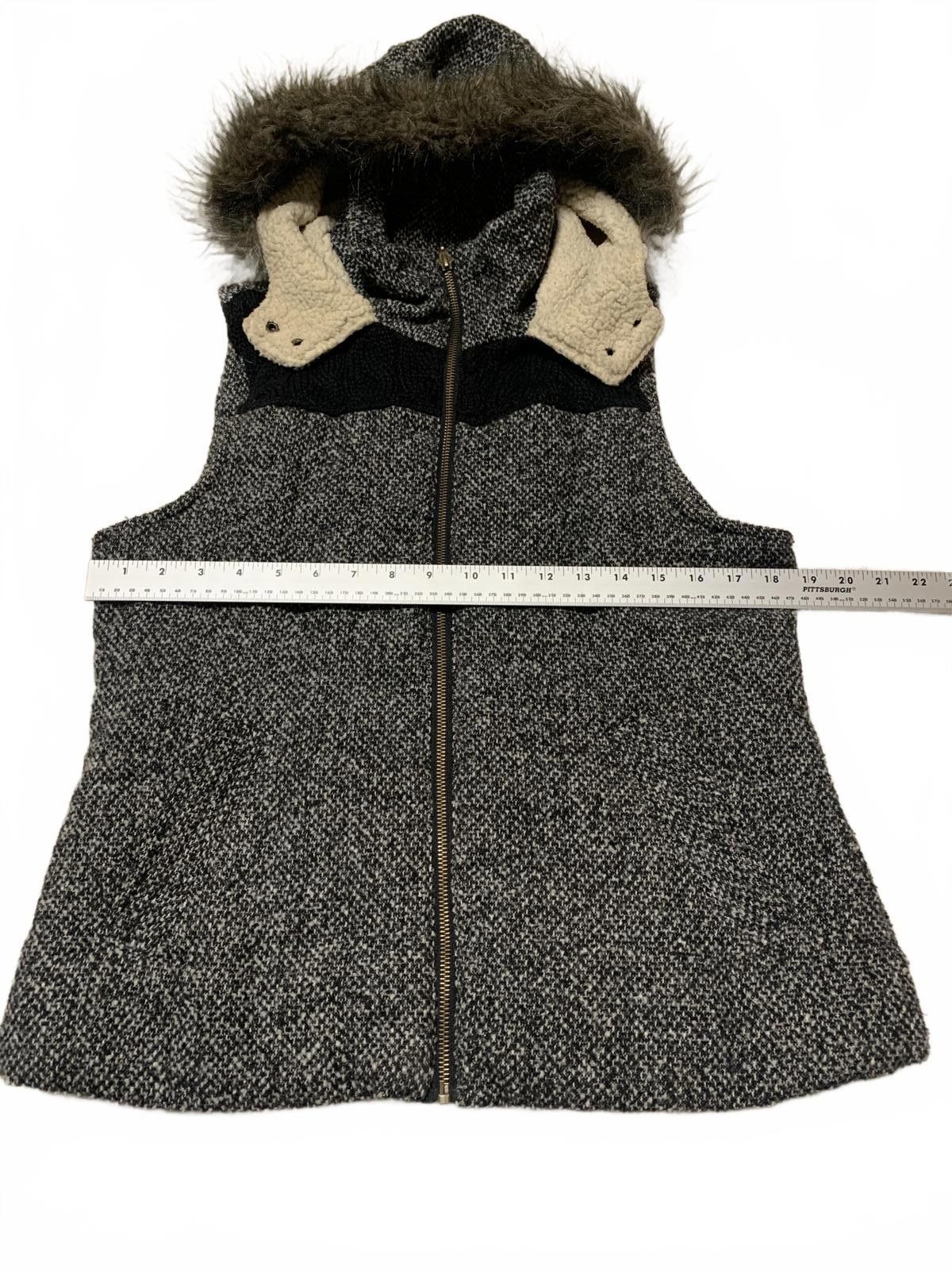 Other Y2K Faux Fur Vest Women's Size L Black Hooded Zip Up Size L / US 10 / IT 46 - 5 Thumbnail