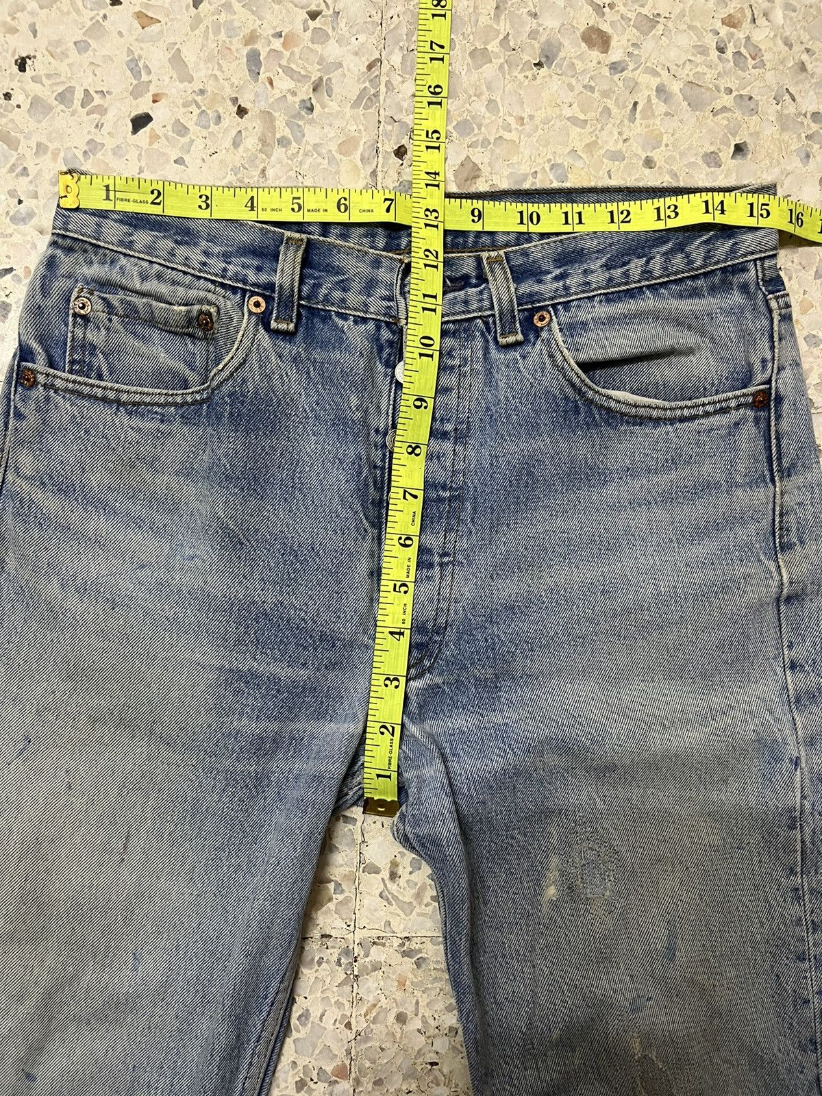 Levi's Rare 90a Levi’s 501XX Light Blue Wash Distressed Vintage Size US 31 - 15 Thumbnail