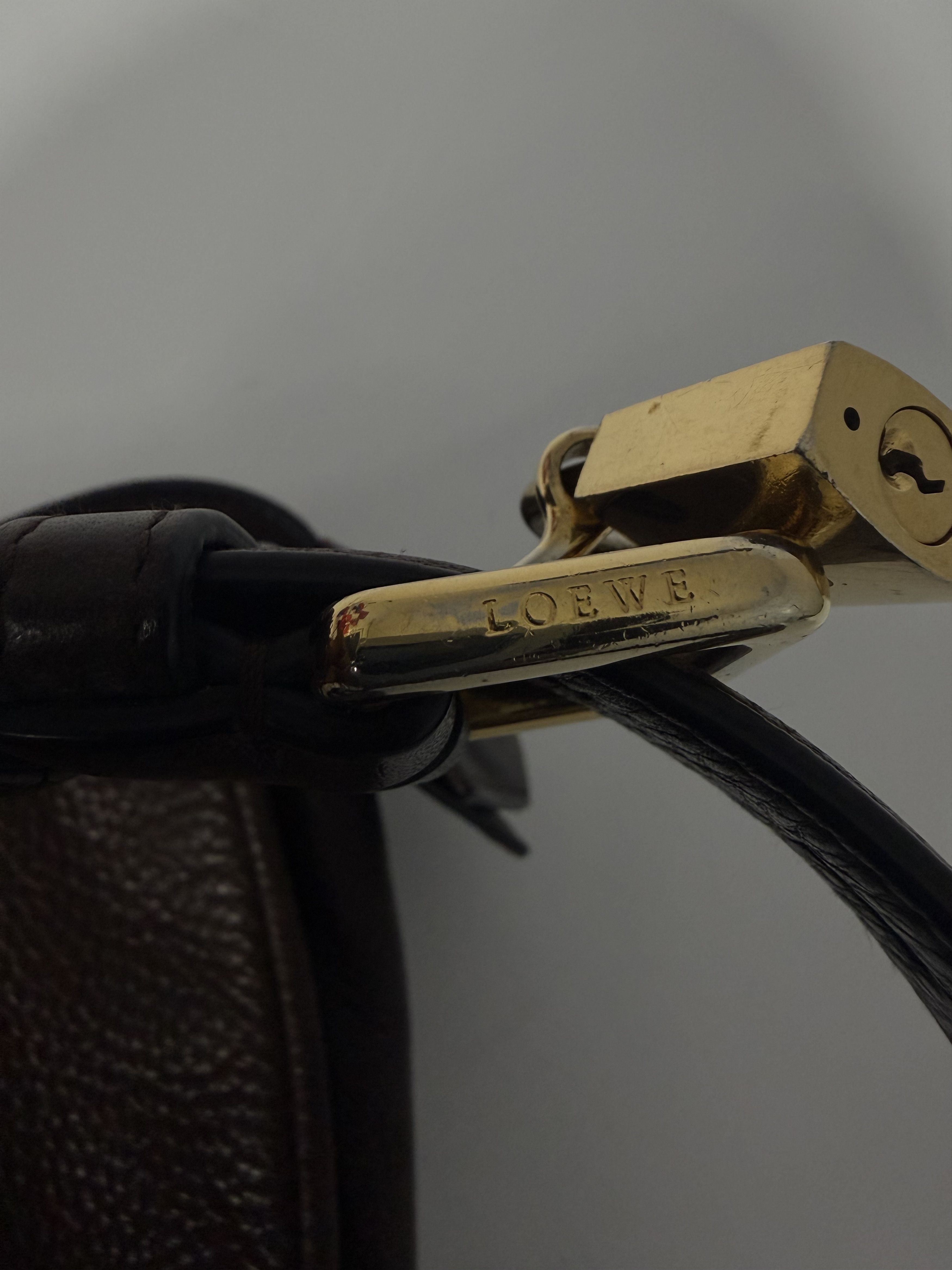 Loewe Loewe Madrid 1846 Brown Pebbled Leather Crossbody Saddle Bag Size ONE SIZE - 9 Thumbnail
