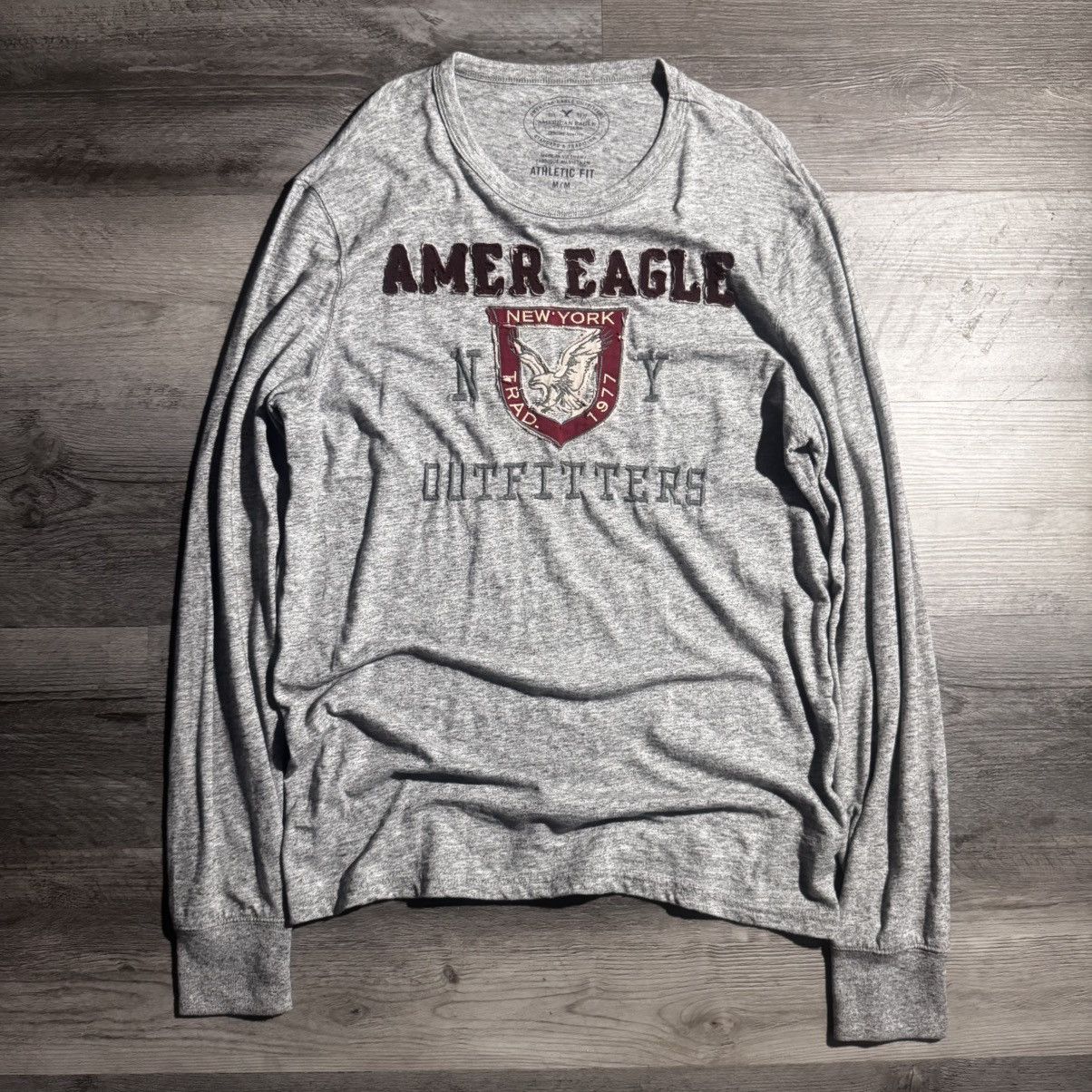American Eagle Outfitters Vintage Y2K American Eagle grey long sleeve shirt Size US M / EU 48-50 / 2 - 1 Thumbnail