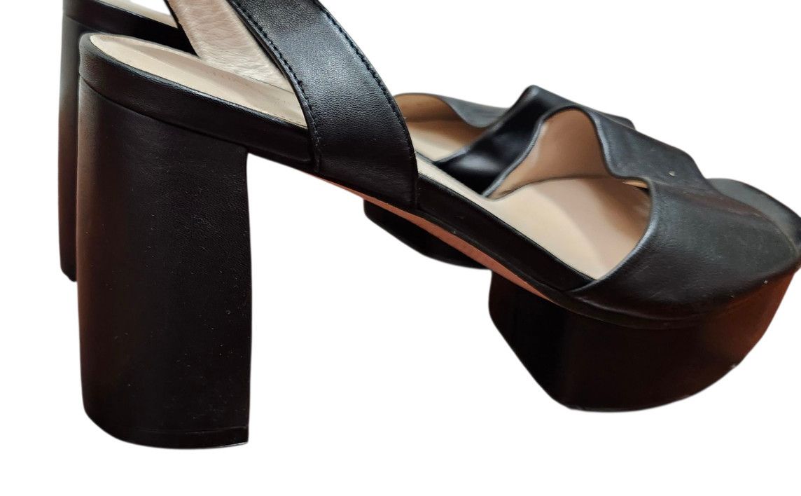 Stuart Weitzman Stuart Weitzman Women's Newdeal Leather Platform Sandals Size US 9 / IT 39 - 9 Thumbnail