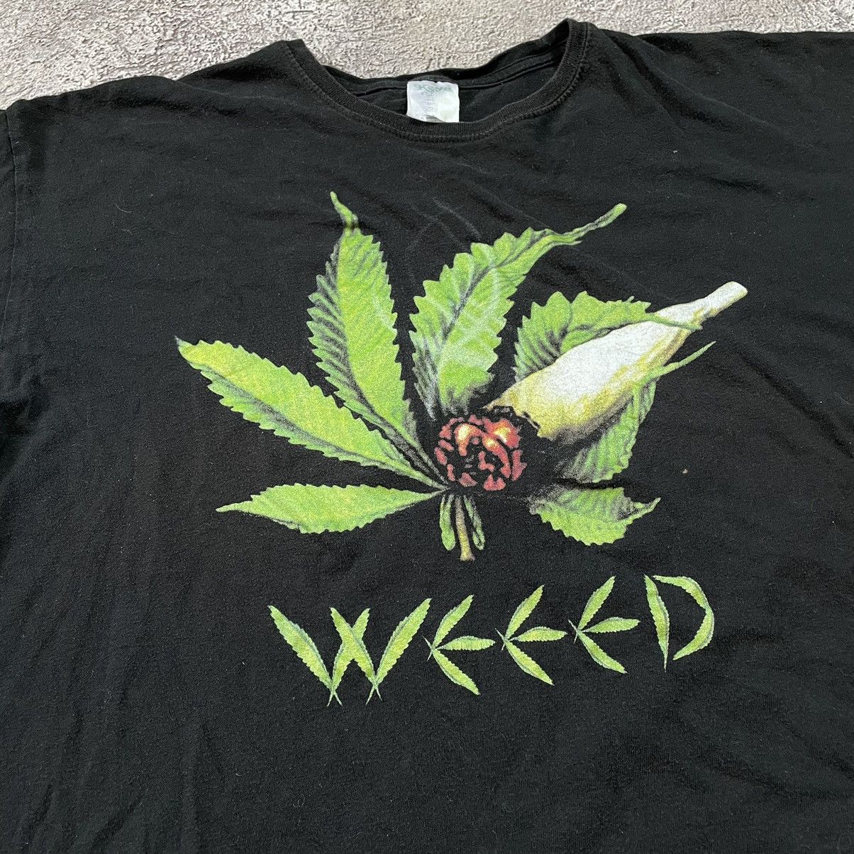 Vintage Vintage Y2K Weed Graphic Tee Streetwear Skate Black Boxy M Size US M / EU 48-50 / 2 - 4 Thumbnail