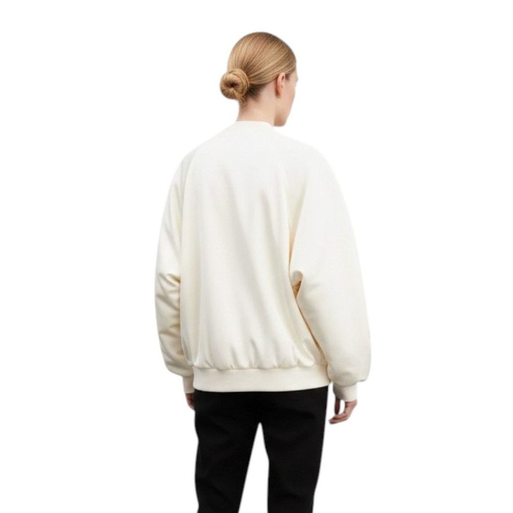 Mango Mango Beige Satin Long Puffed Sleeves Quilt Bomber Jacket Size L / US 10 / IT 46 - 4 Thumbnail