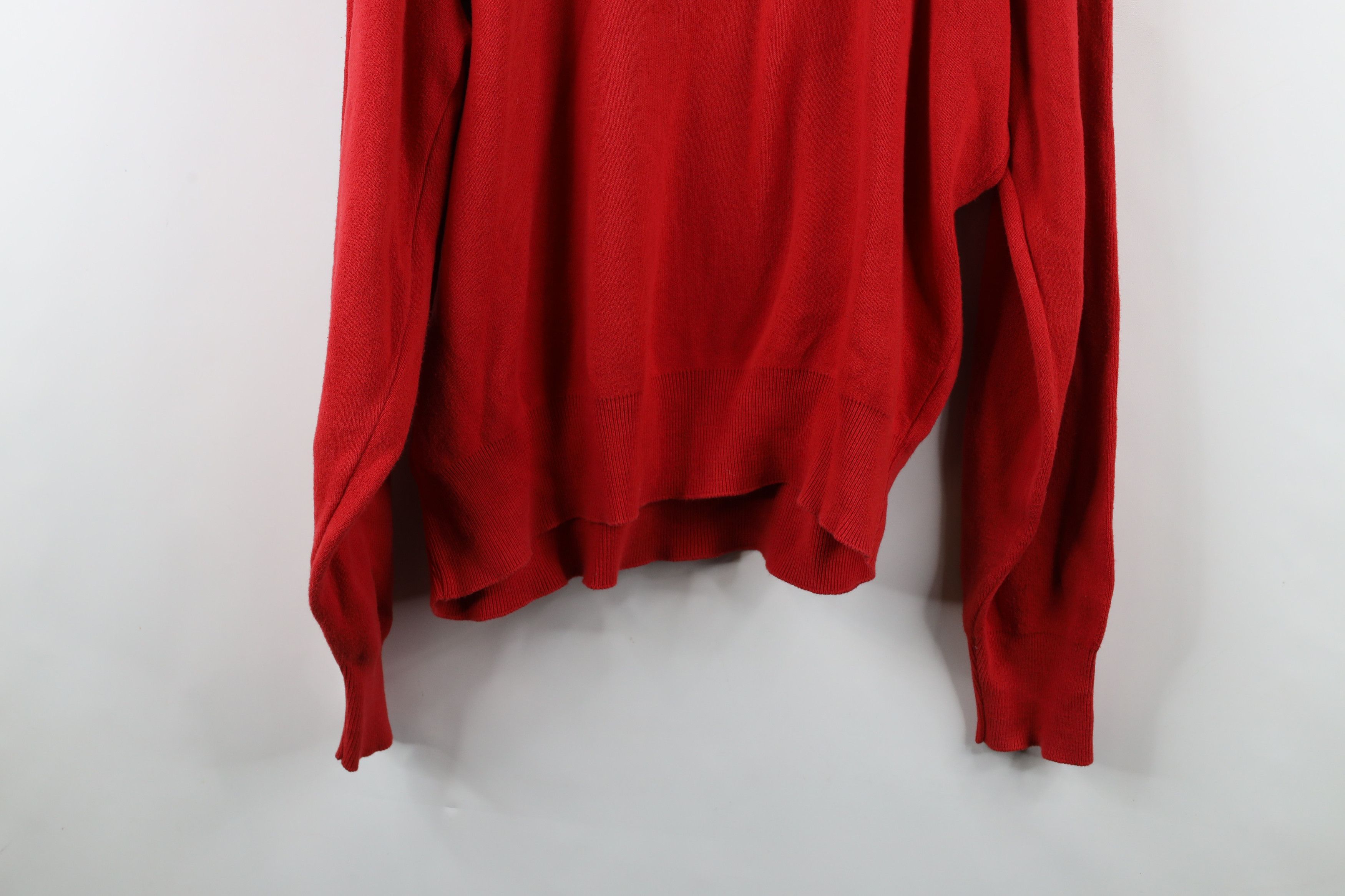 Vintage Vintage 90s Streetwear Cotton Knit Crewneck Sweater Red USA Size US XL / EU 56 / 4 - 13 Thumbnail