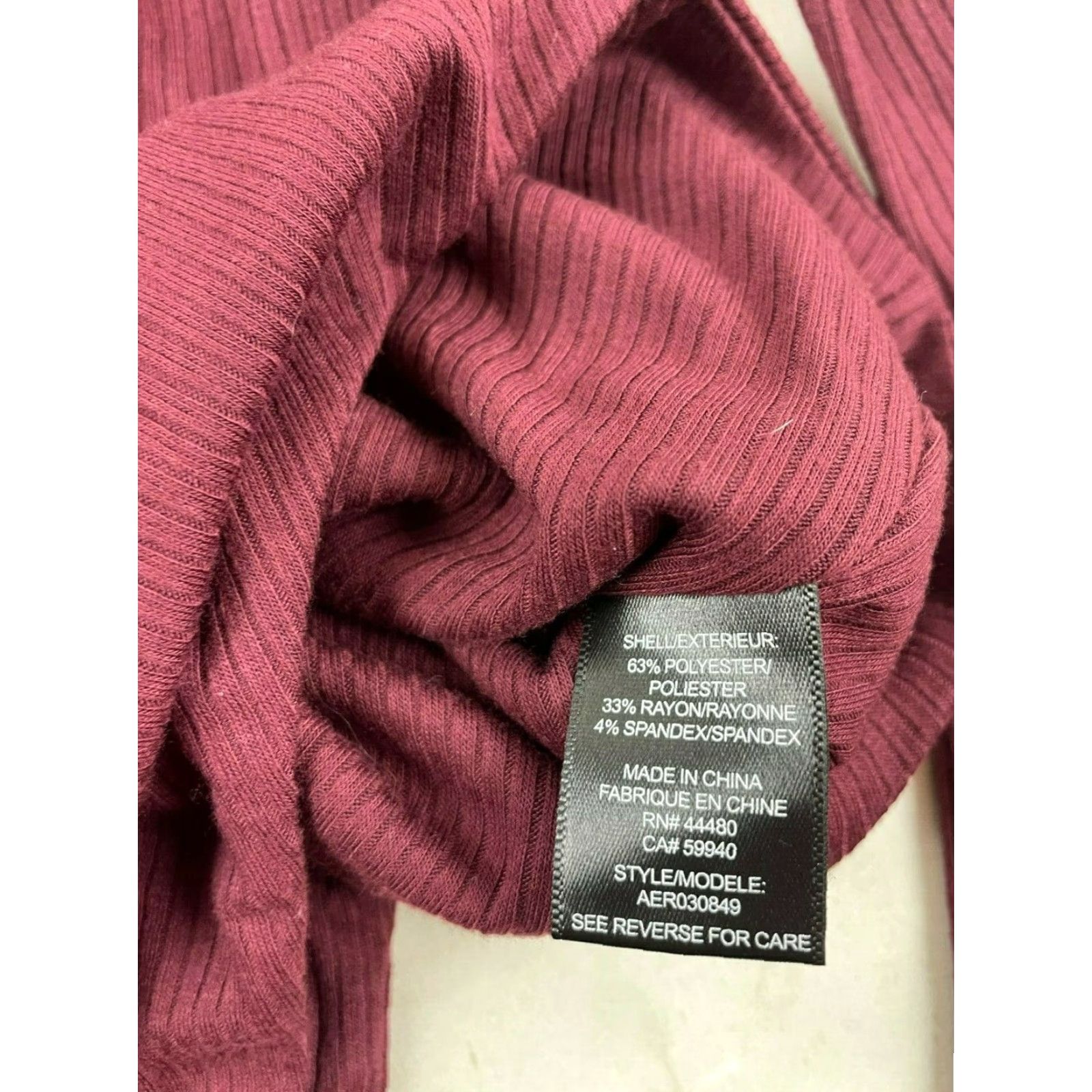 Vintage AFRM Bodysuit Women’s Size S Burgundy Off Shoulder Ribbed Thong Long Sleeve NWT One Piece Size S / US 4 / IT 40 - 6 Thumbnail