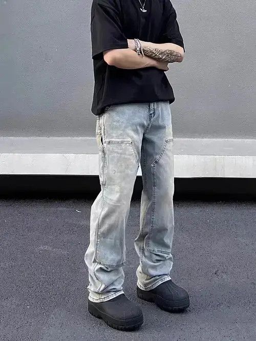 High Sport × Japanese Brand × Jean Double Knee Lumberjack Light Blue Cargo Jeans Size US 32 / EU 48 - 1 Thumbnail