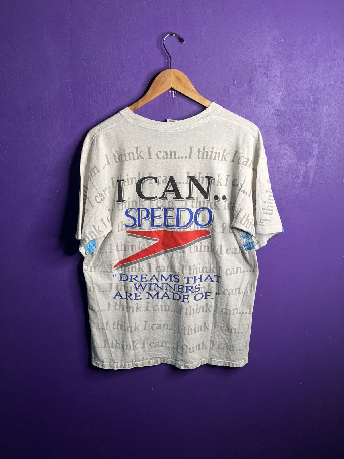 Speedo × Vintage Vintage 90s Speedo i think I can swimming AOP t-shirt Size US L / EU 52-54 / 3 - 2 Thumbnail
