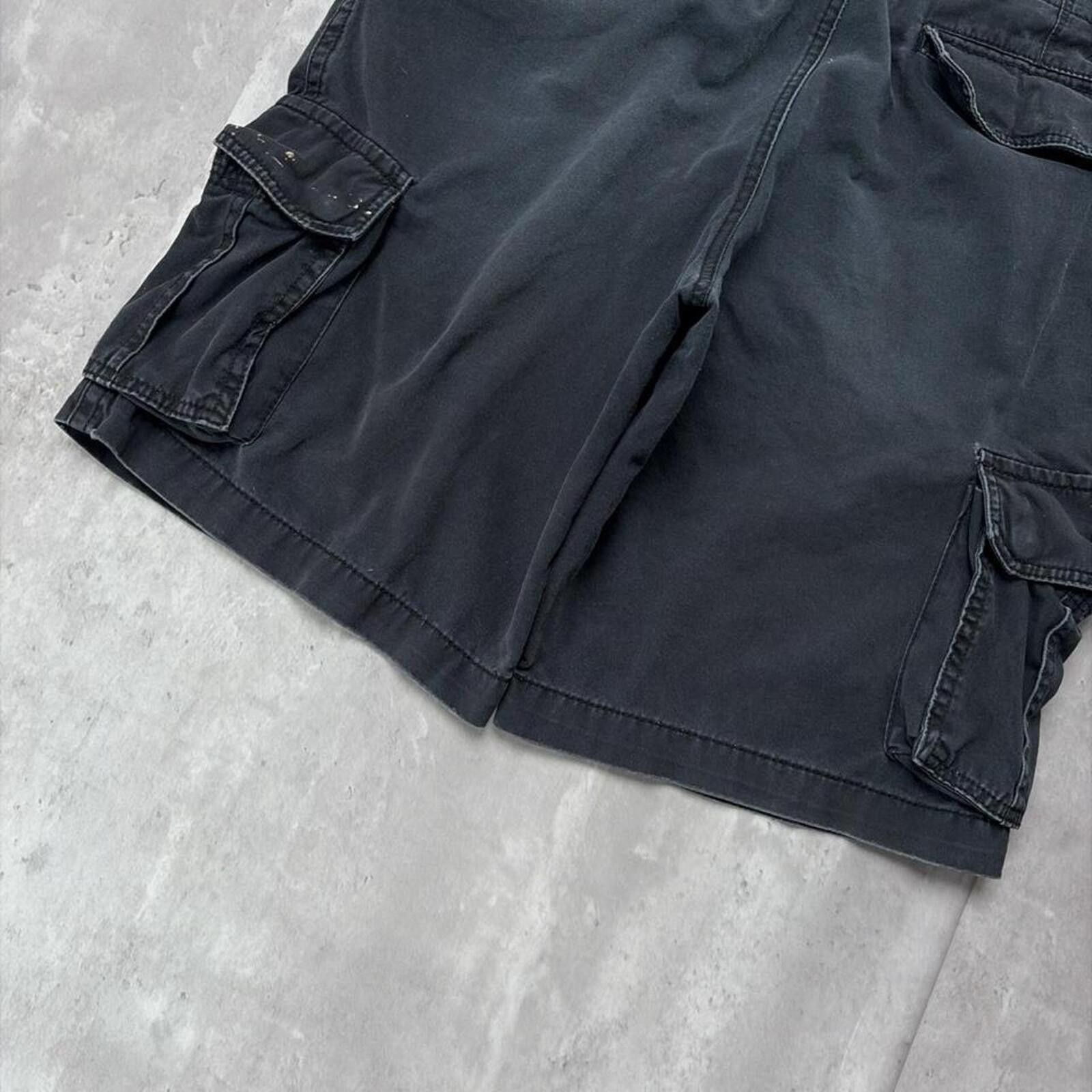 Aeropostale Y2K Black Aeropostale Grunge Baggy Faded Skater Cargo Shorts Size US 36 / EU 52 - 4 Thumbnail