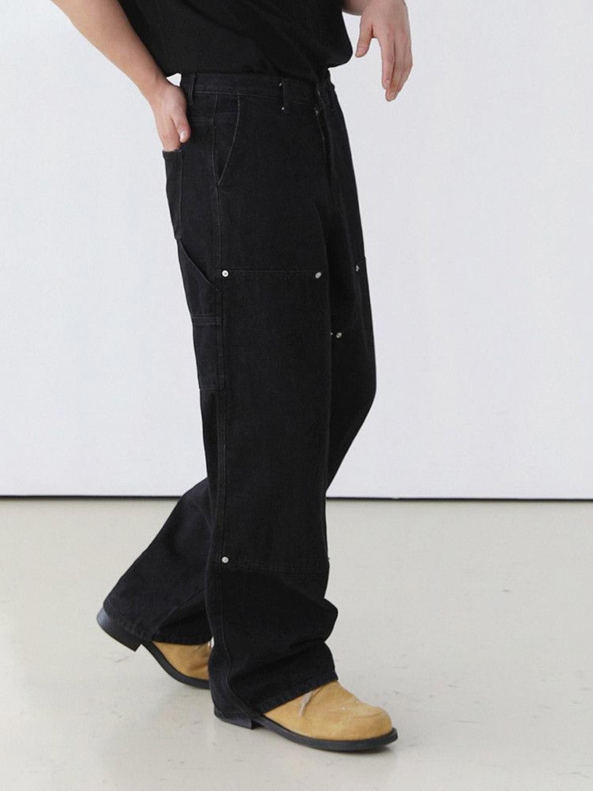 Jean Baggy Black Flared Denim Jeans Size US 33 - 4 Thumbnail