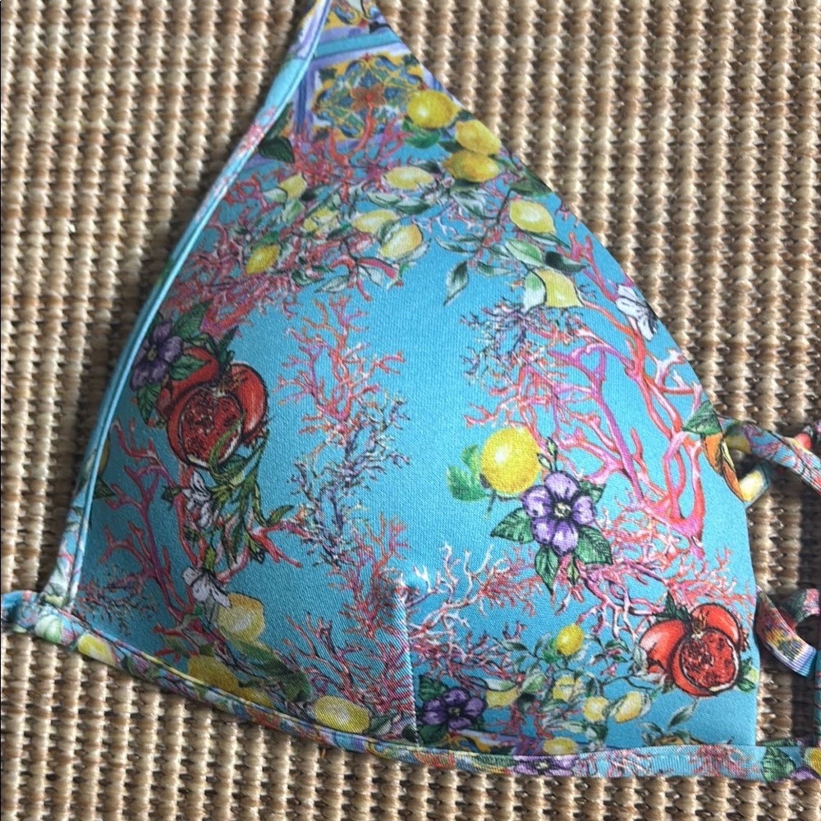Other NWT Antica Sartoria Positano Blue Floral String Tie Bikini L Size ONE SIZE - 12 Thumbnail