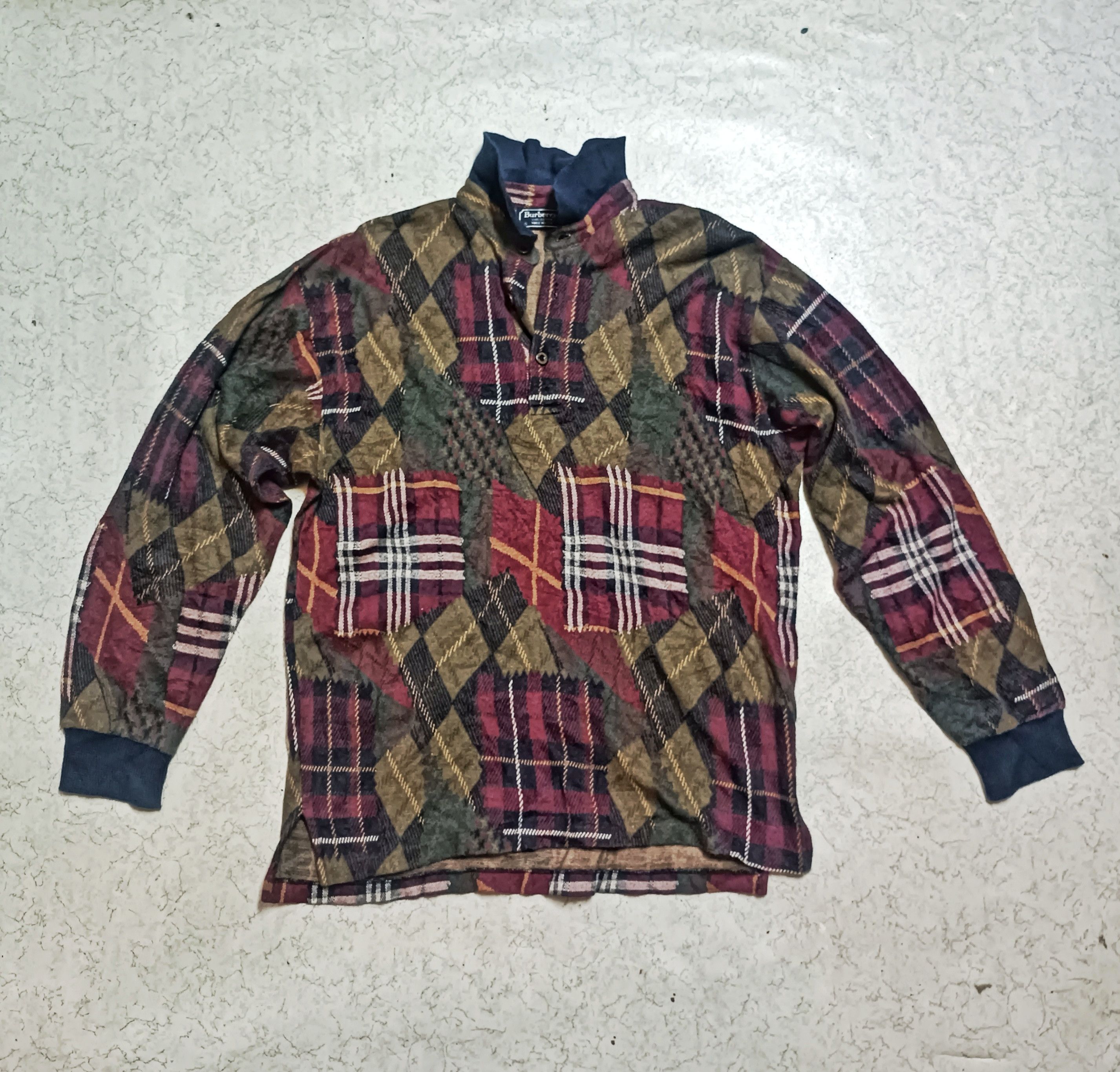 Burberry × Vintage BURBERRY USA VINTAGE CHECK PATCHWORK SWEATER SIZE S Size US S / EU 44-46 / 1 - 1 Thumbnail