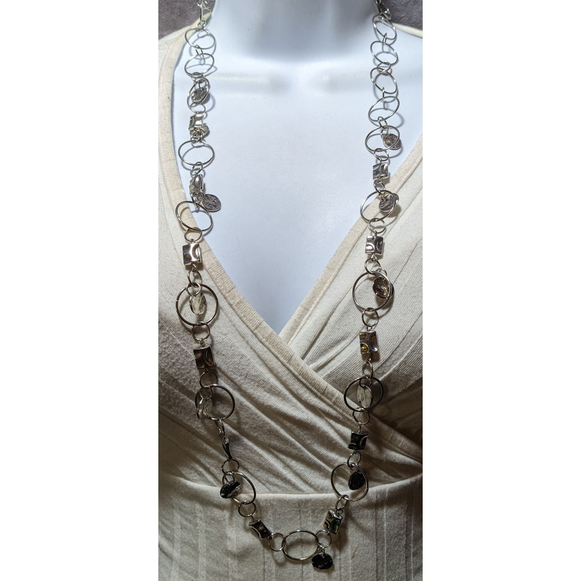 Other Silver Hoop Chain Geometric Charm Necklace Size ONE SIZE - 3 Thumbnail