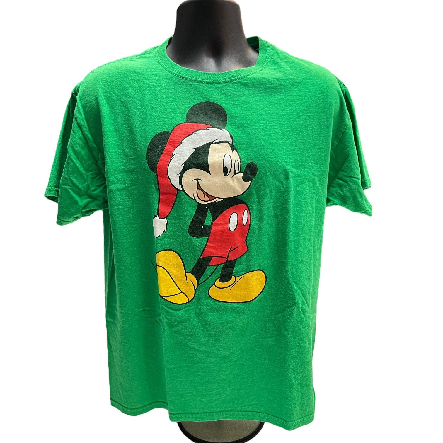 Disney Disney Mickey Mouse Wearing Santa Hat Christmas Green Shirt Size US L / EU 52-54 / 3 - 1 Thumbnail