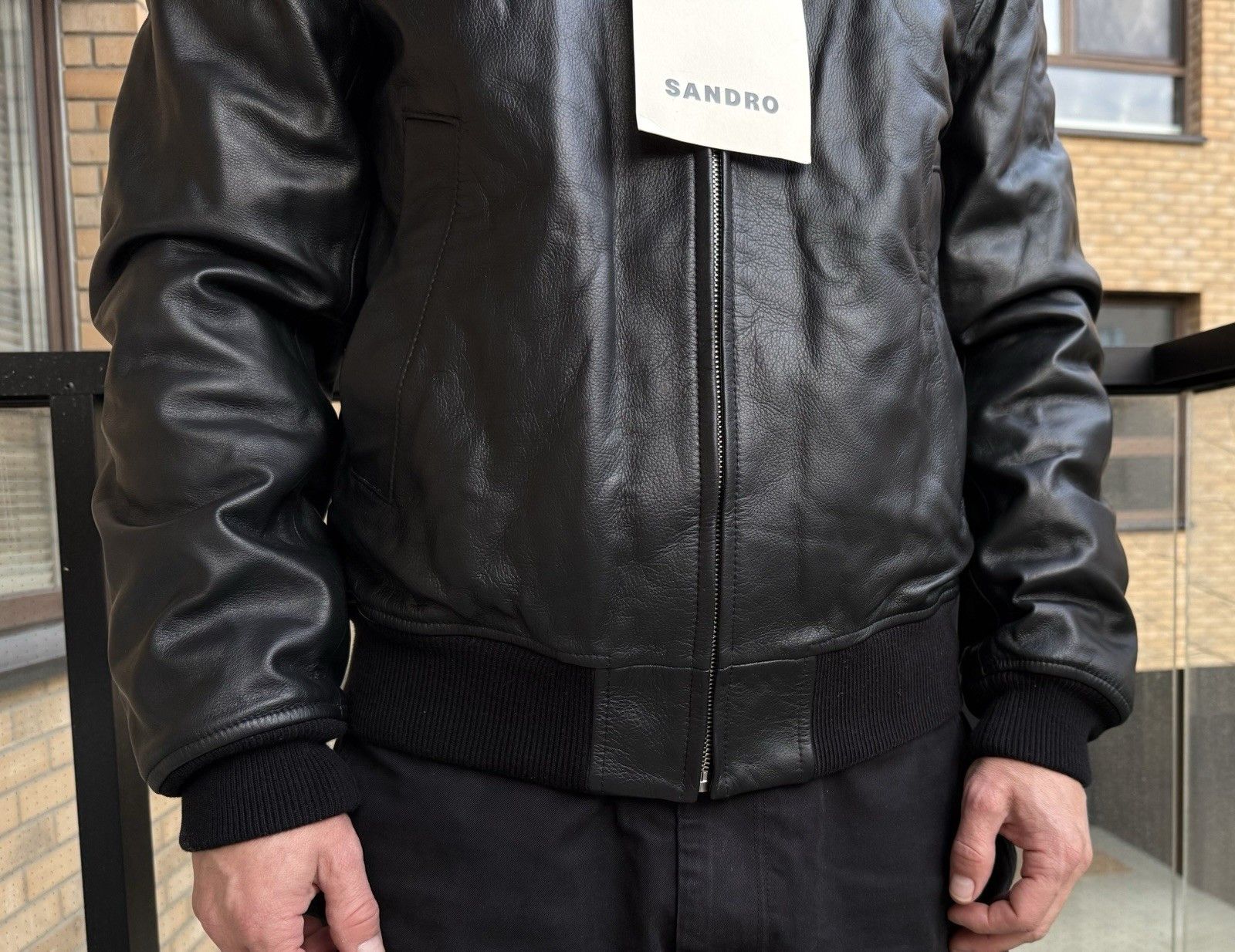 Sandro Sandro Heron Leather Bomber Aviator Flight Jacket Size US M / EU 48-50 / 2 - 24 Thumbnail