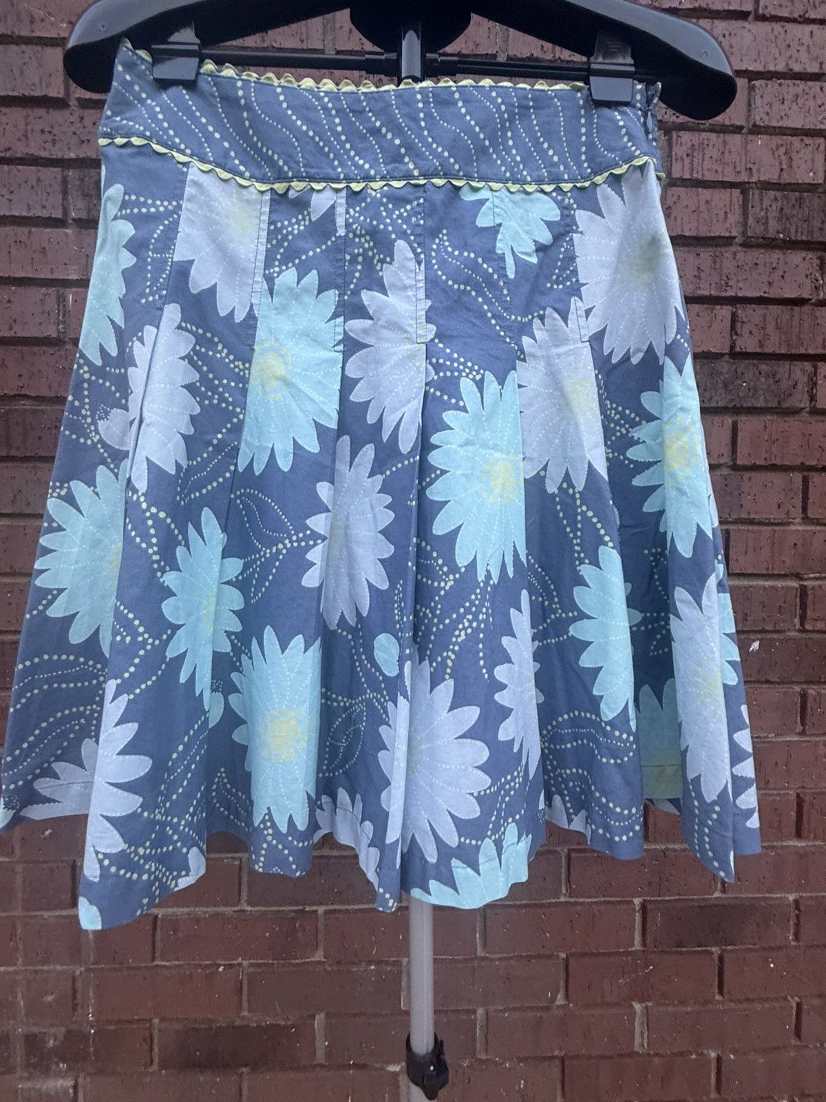 Liz Claiborne Liz Claiborne Blue Floral Drop Waist Loose Pleated Skirt Size 27" / US 4 / IT 40 - 3 Thumbnail