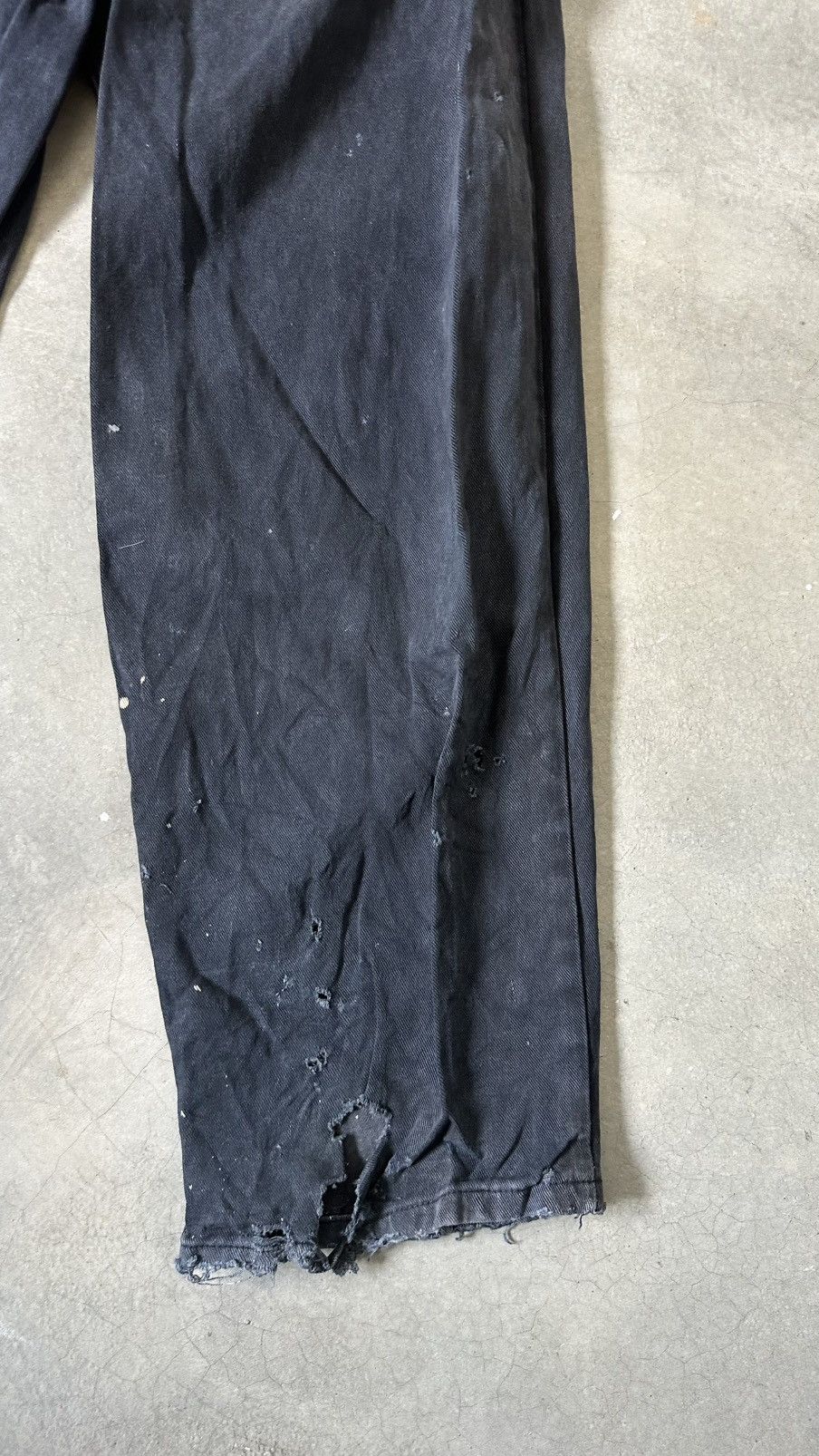 Guess VINTAGE GUESS USA DISTRESSED DENIM BLACK PANT Size US 30 / EU 46 - 10 Thumbnail