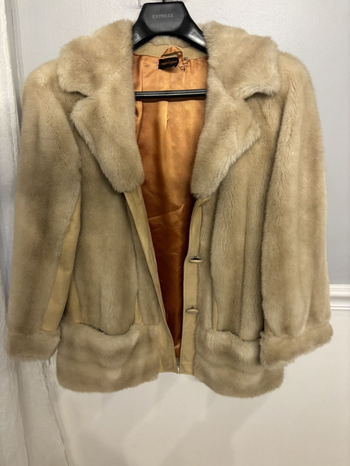 Image of Vintage Tocci Faux Fur W/ Suede Trim in Light Tan, Women's (Size Small)