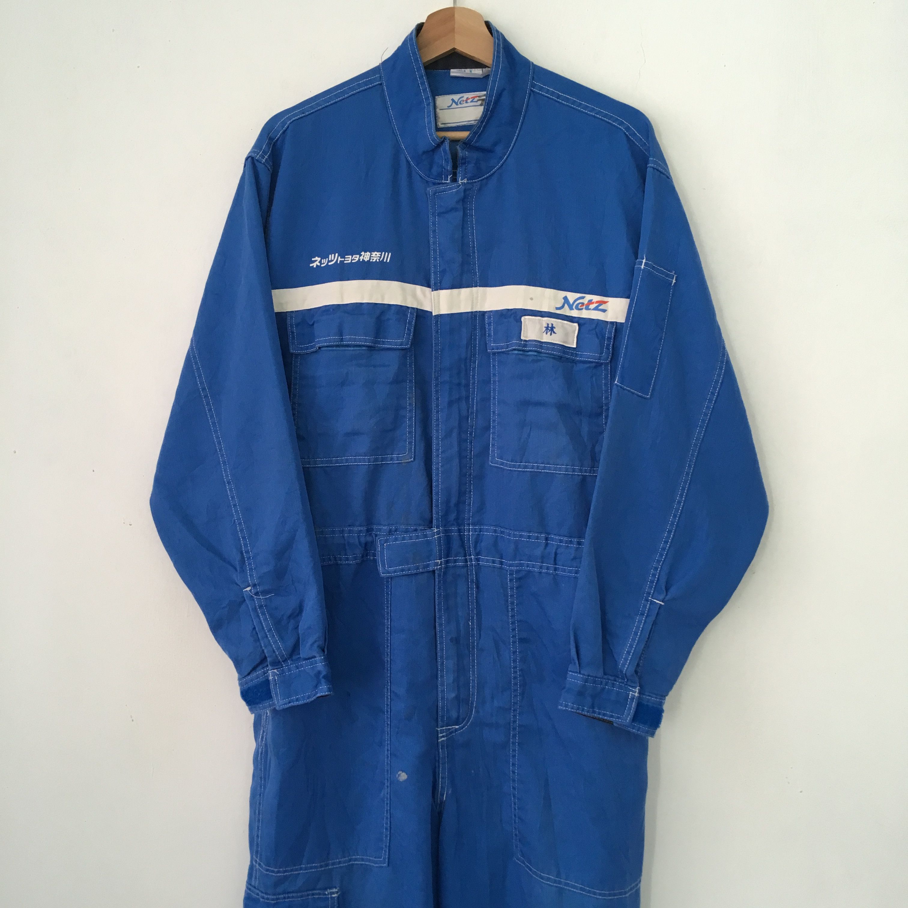 Japanese Brand Vintage 90's Netz Japan Factory Blue Coverall Racing Coat Size US L / EU 52-54 / 3 - 3 Thumbnail