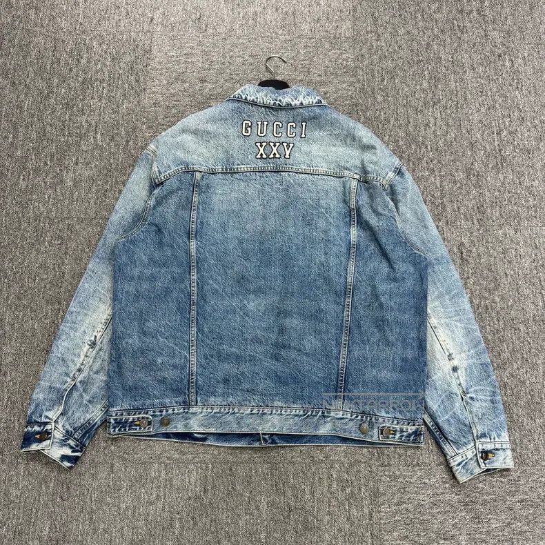 Gucci Gucci Embroidered letters make old denim jackets Size US XL / EU 56 / 4 - 5 Thumbnail