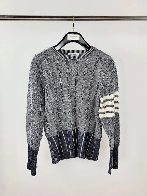 Thom Browne Gray Men's Pullover Sweater 0089