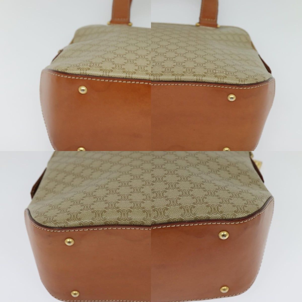 Celine CELINE Macadam Canvas Hand Bag Pvc Beige Gold Size ONE SIZE - 10 Thumbnail