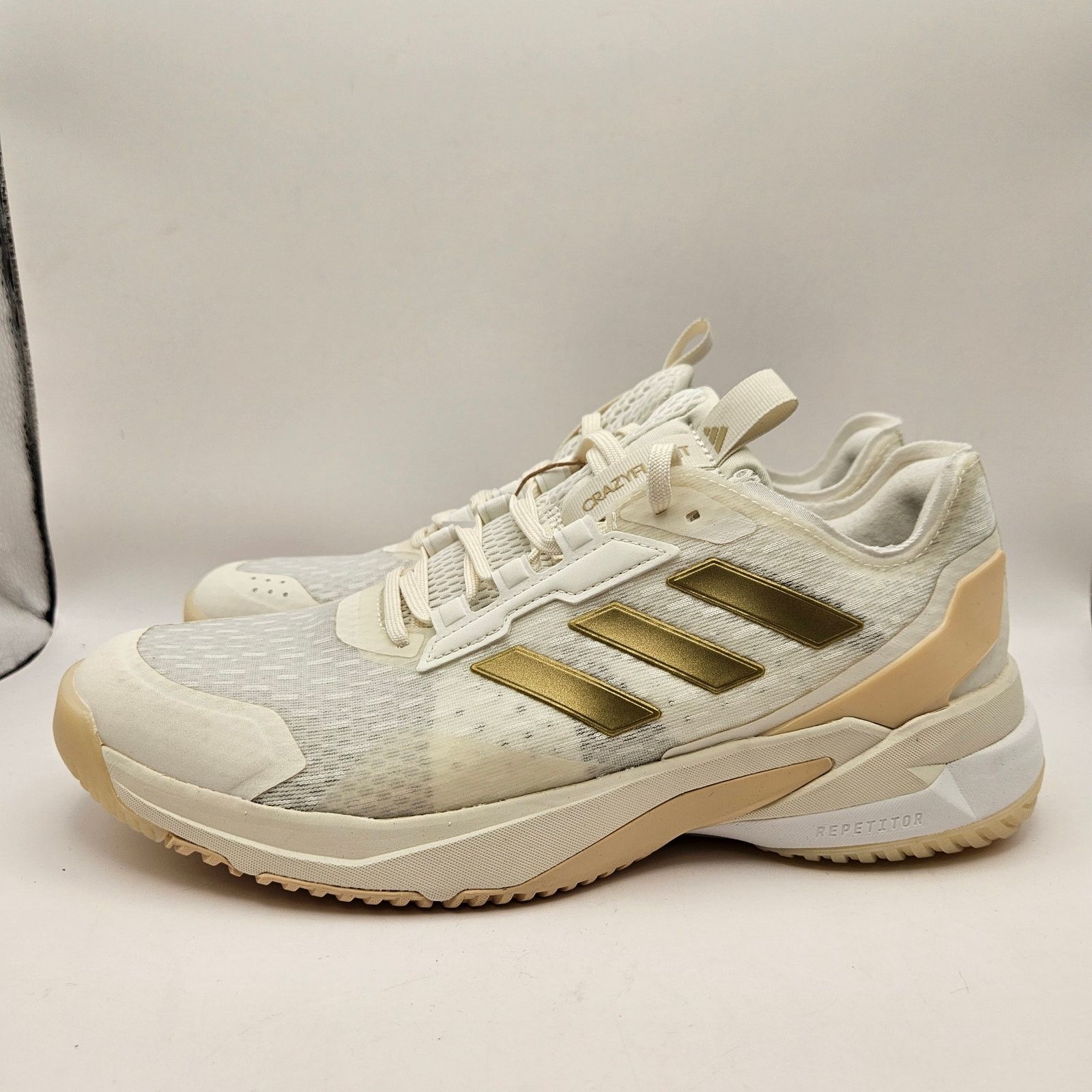 Adidas ADIDAS WOMEN'S 9 ADIZERO UBERSONIC 5 TENNIS SHOES WHITE GOLD Size US 9 / IT 39 - 2 Thumbnail