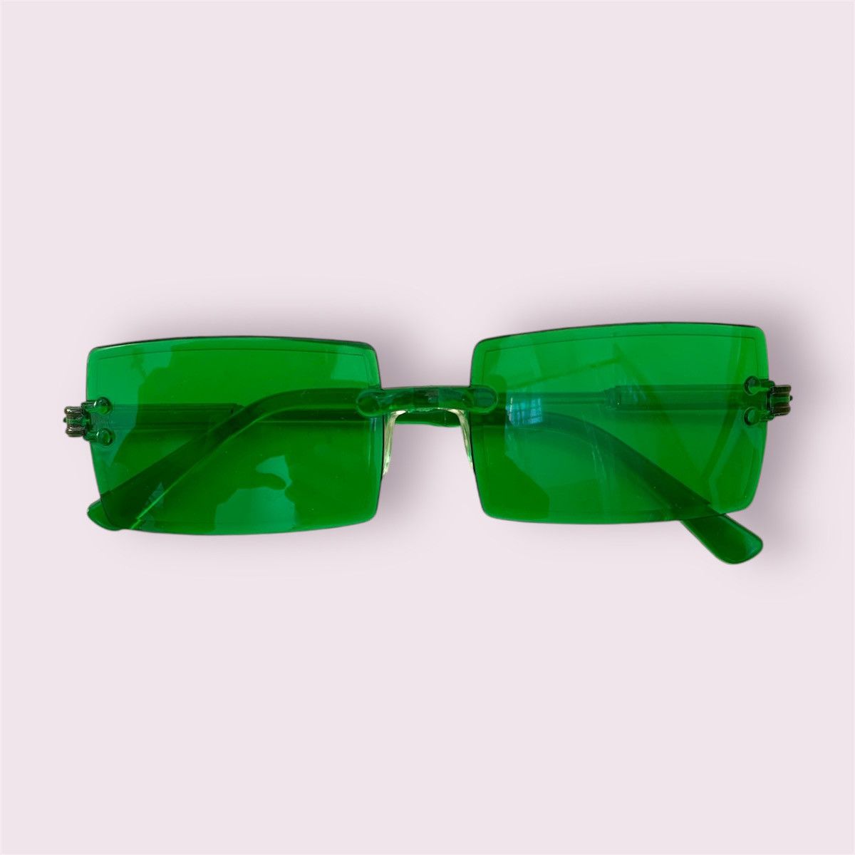 Vintage Y2k Green Rectangular Sunglasses Size ONE SIZE - 1 Thumbnail