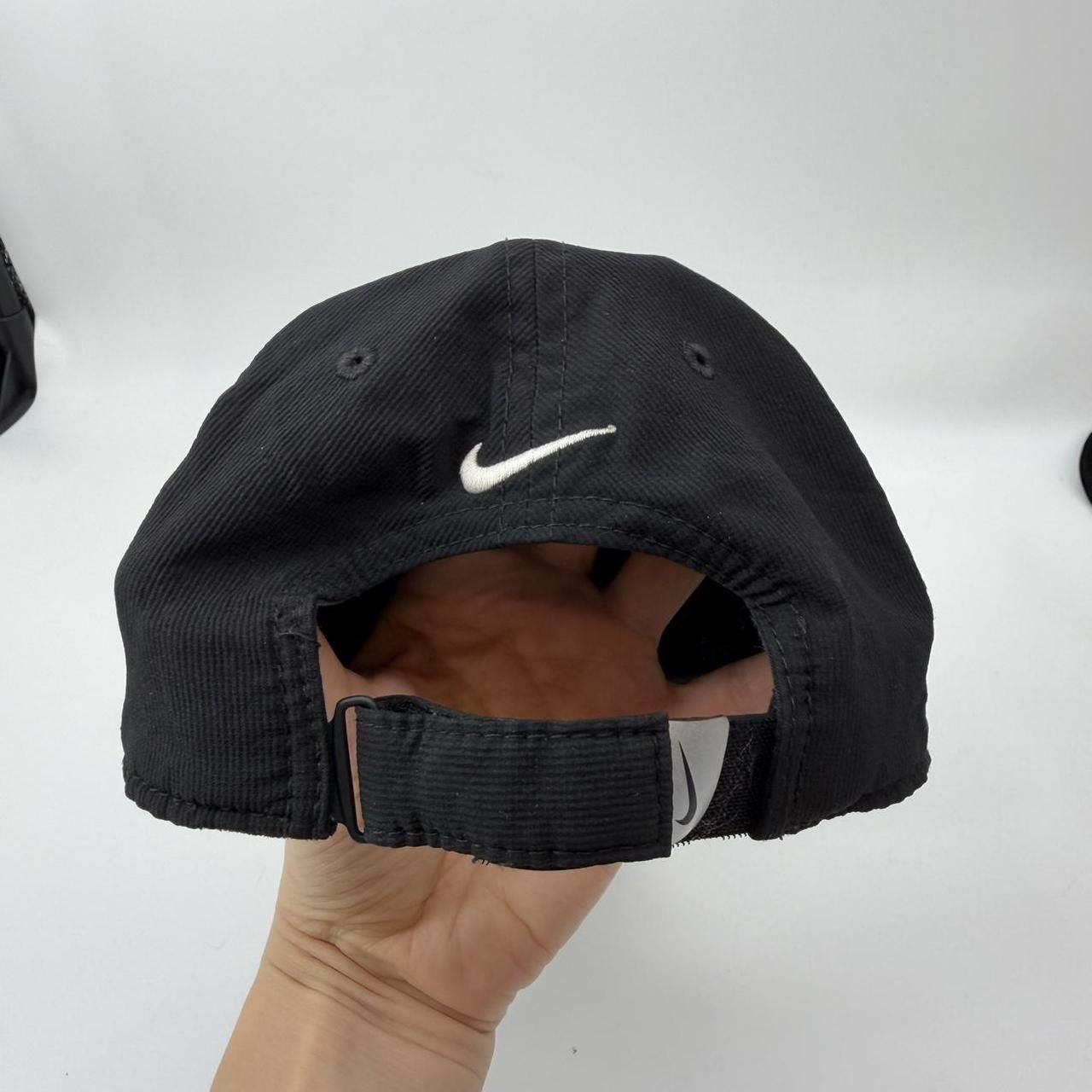 Nike Nike Dri-FIT Black Baseball Cap Hat White Swoosh Adjustable Size ONE SIZE - 3 Thumbnail