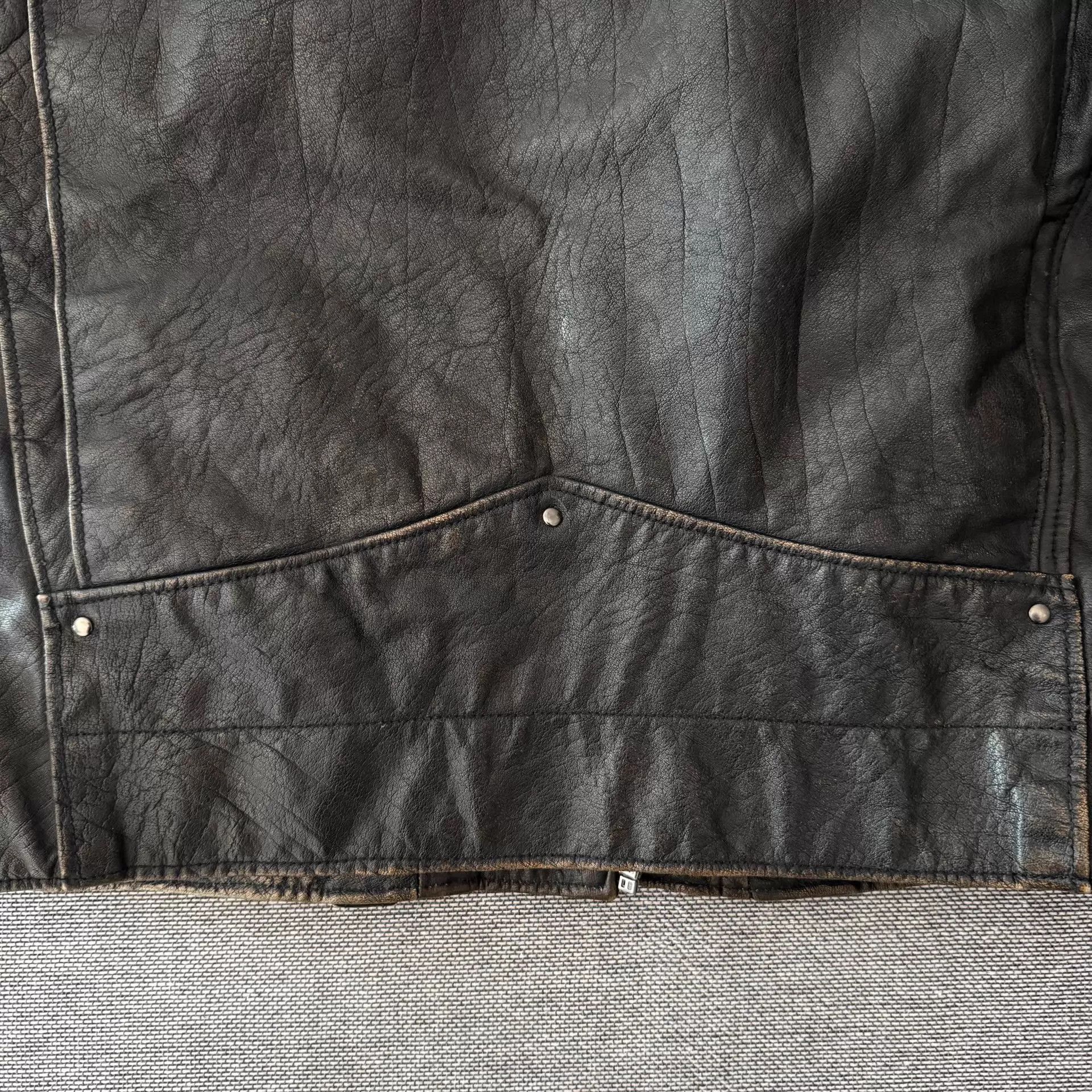 Levi's Levi's Lvc 1950s Distressed Black Leather Biker Jacket Size US M / EU 48-50 / 2 - 7 Thumbnail