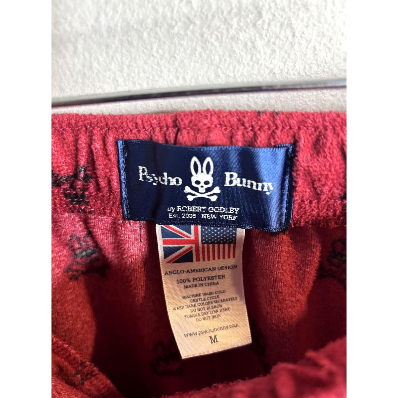 Psycho Bunny Psycho Bunny Pajama Pants Mens M Red fleece graphic print lounge sleepwear Size US 31 - 3 Thumbnail