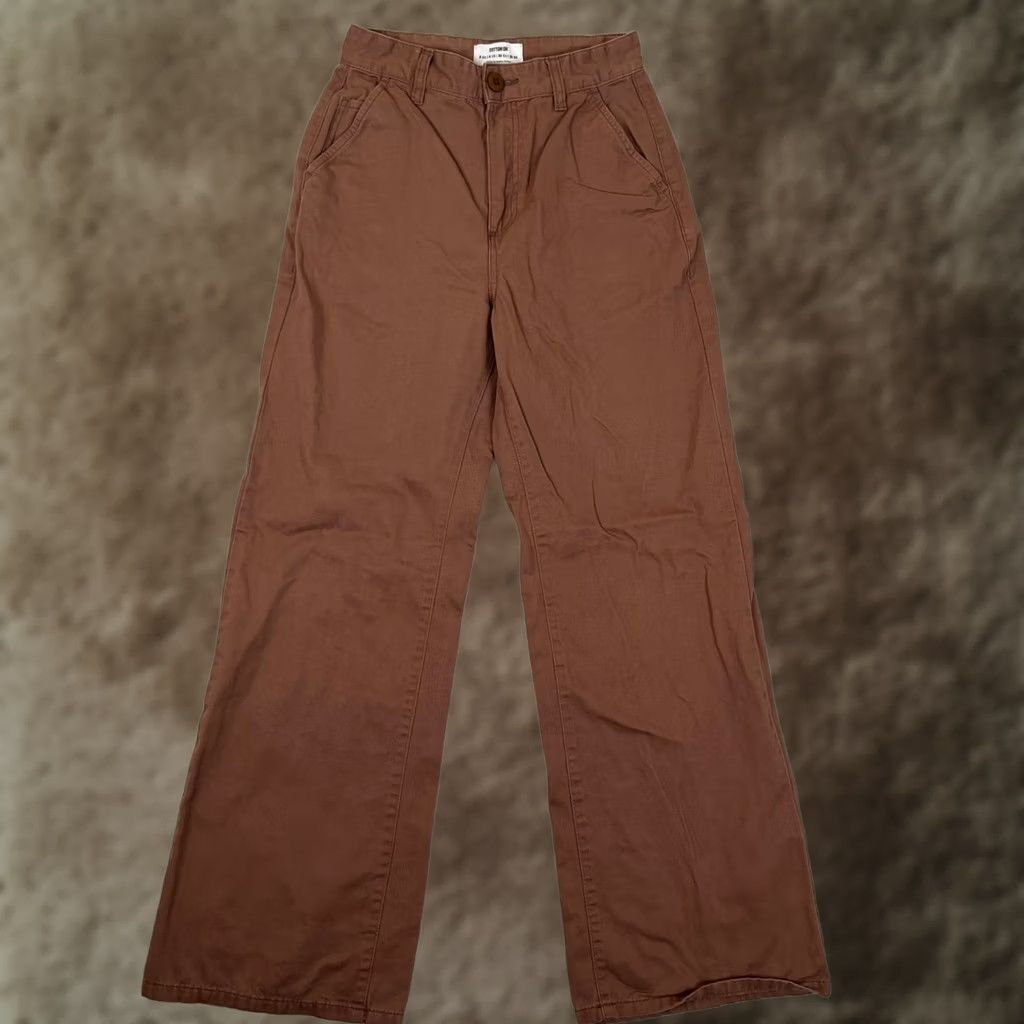 Cotton On Cotton On Pants Womens 4 Brown Twill Chino Straight Leg Relaxed Casual Size 27" / US 4 / IT 40 - 1 Thumbnail