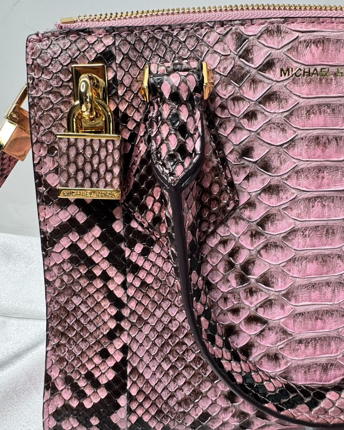 Michael Kors RARE 2015 Michael Kors Pink Python Casey Satchel Bag Size ONE SIZE - 3 Thumbnail