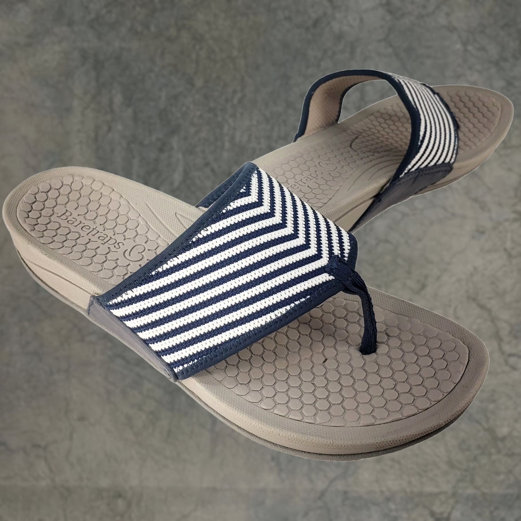 Vintage Baretraps Dasie Platform Sandal Size 8.5 Women Sandal Thong Flat Blue White Solid Slip On Size US 9 / IT 39 - 1 Thumbnail