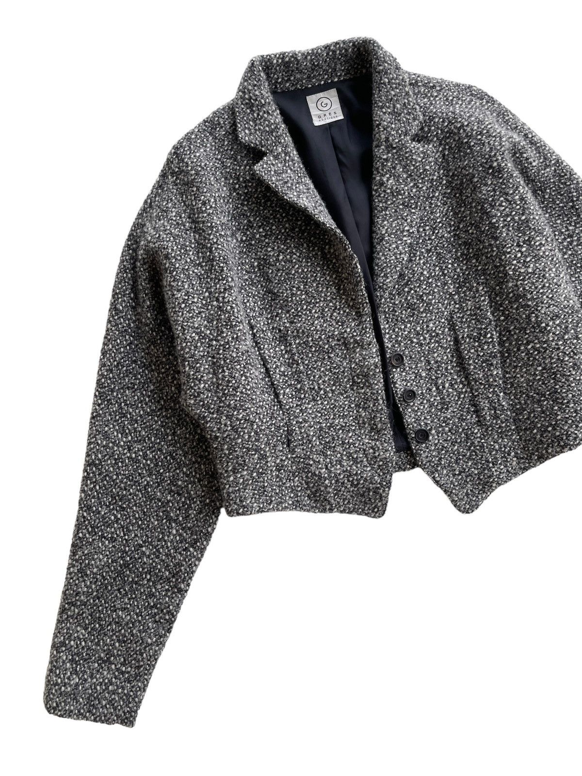 Japanese Brand Gres Wool Cropped Batwing Jacket France Size M / US 6-8 / IT 42-44 - 8 Thumbnail