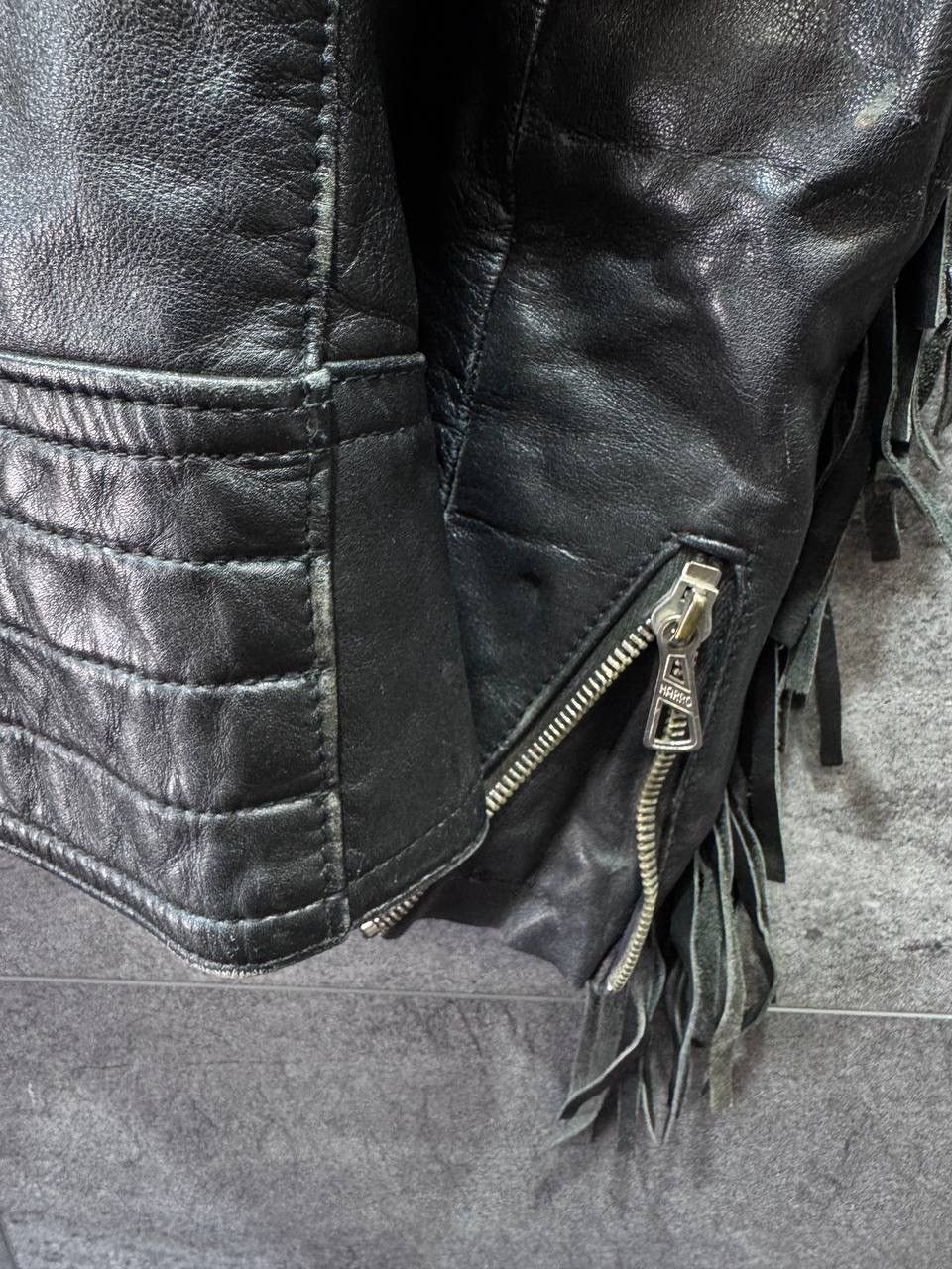 Other Vintage HARRO Leather Biker Jacket Western Moto Belted Rare Size M / US 6-8 / IT 42-44 - 15 Thumbnail