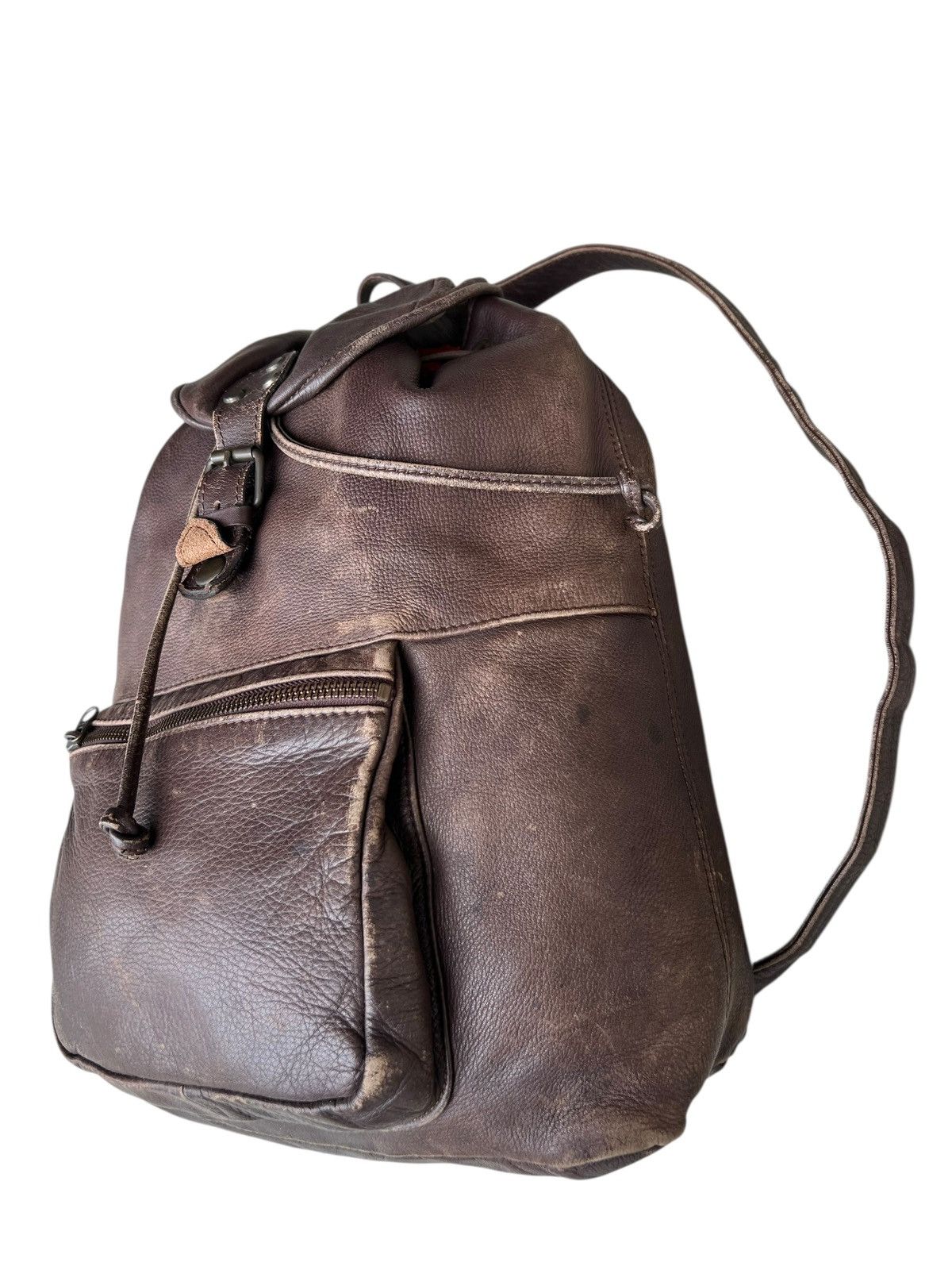 Leather Vintage DEAD HEAT Japan Patina Scratch Leather Backpack Bag Size ONE SIZE - 7 Thumbnail