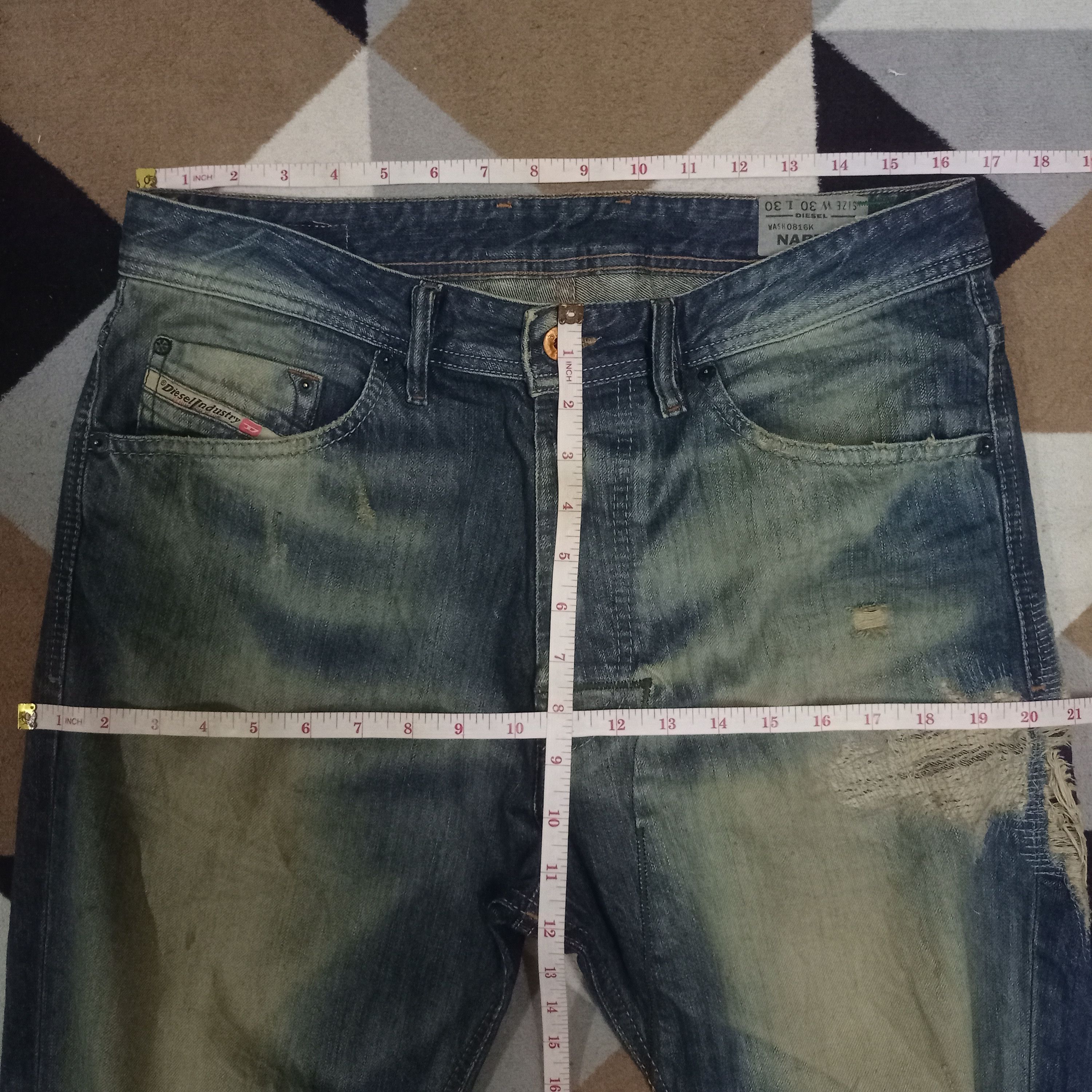 Diesel Vintage Diesel Narrot Mud Wash Boro Style Distressed Jeans Size US 33 - 10 Thumbnail