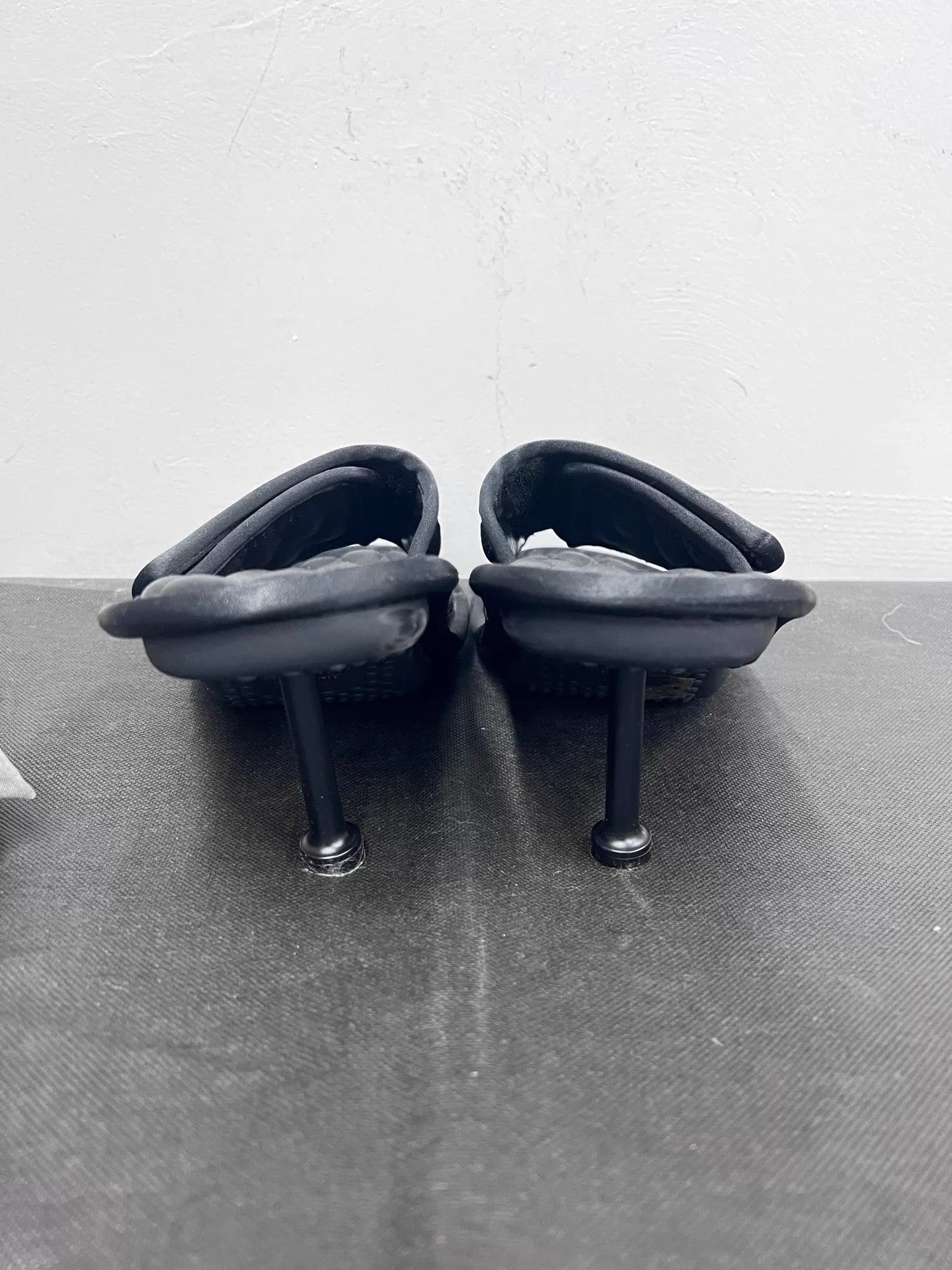 Balenciaga Balenciaga Demna Satin Black High Heel Slippers 38 Size US 7.5 / IT 37.5 - 3 Thumbnail